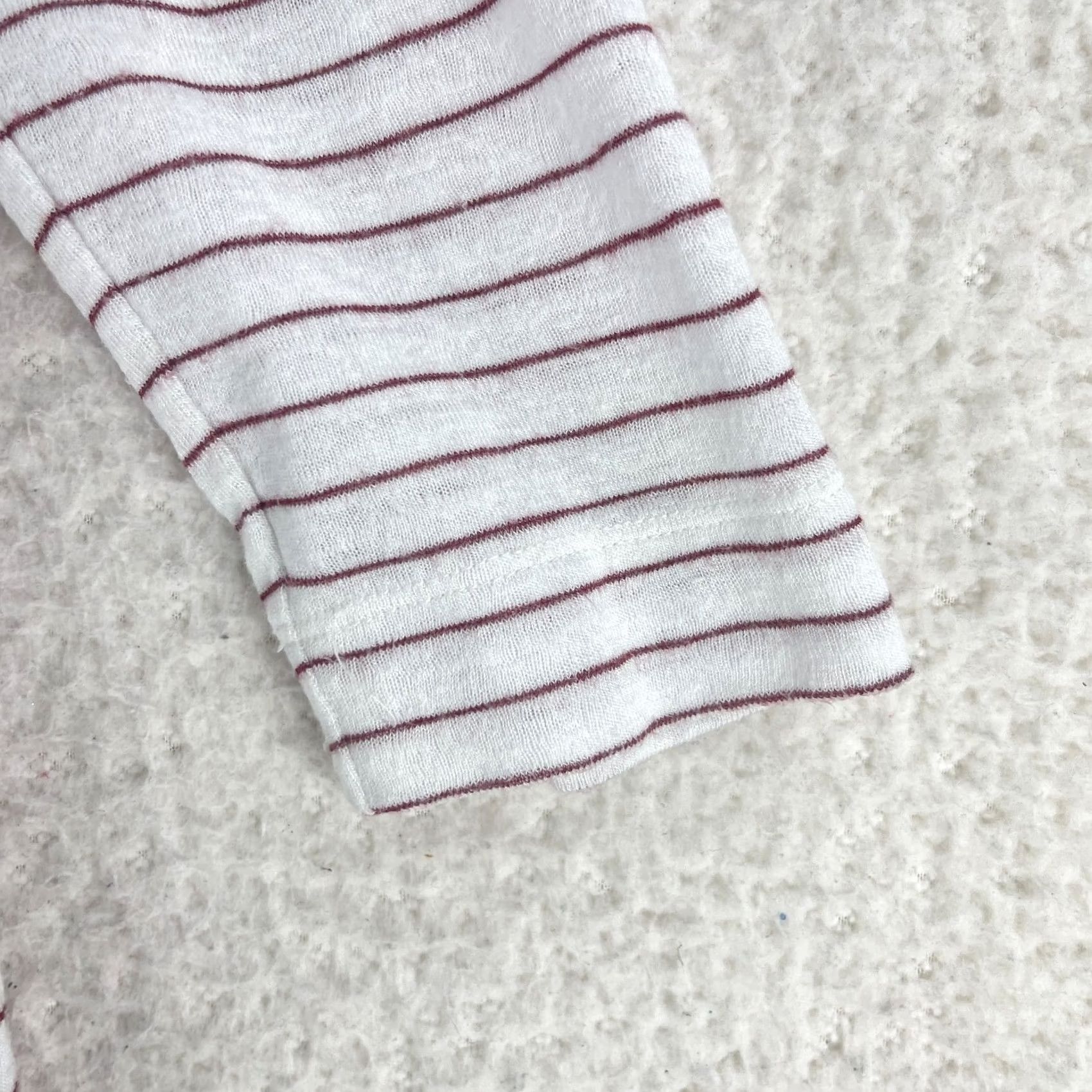 Loft LOFT White Stripe v-Neck Shirt Womens Long Sleeve Pullover Size M Casual Size M / US 6-8 / IT 42-44 - 6 Thumbnail