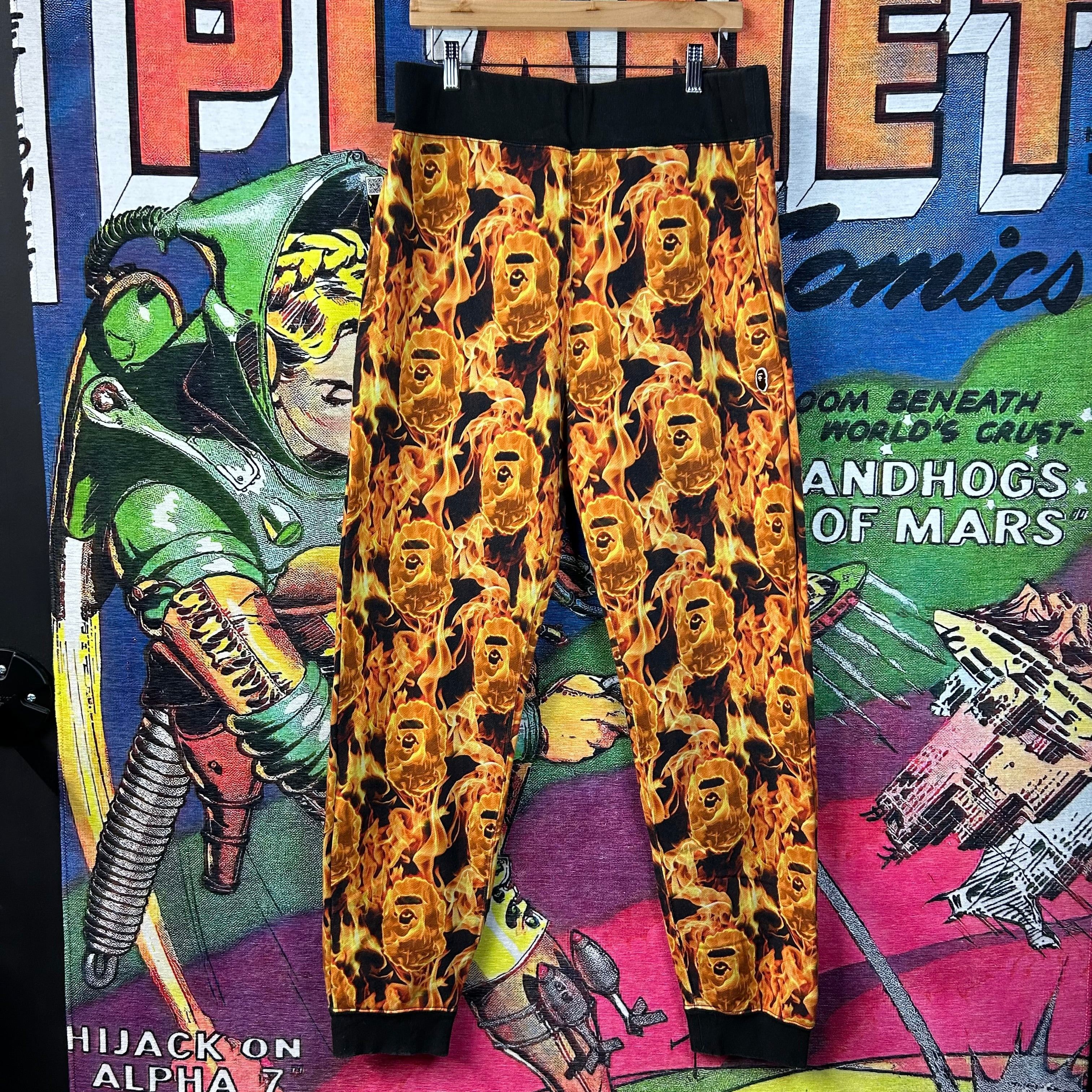 Bape Bape Flame Slim Sweatpants Size XL Size US 34 / EU 50 - 1 Thumbnail