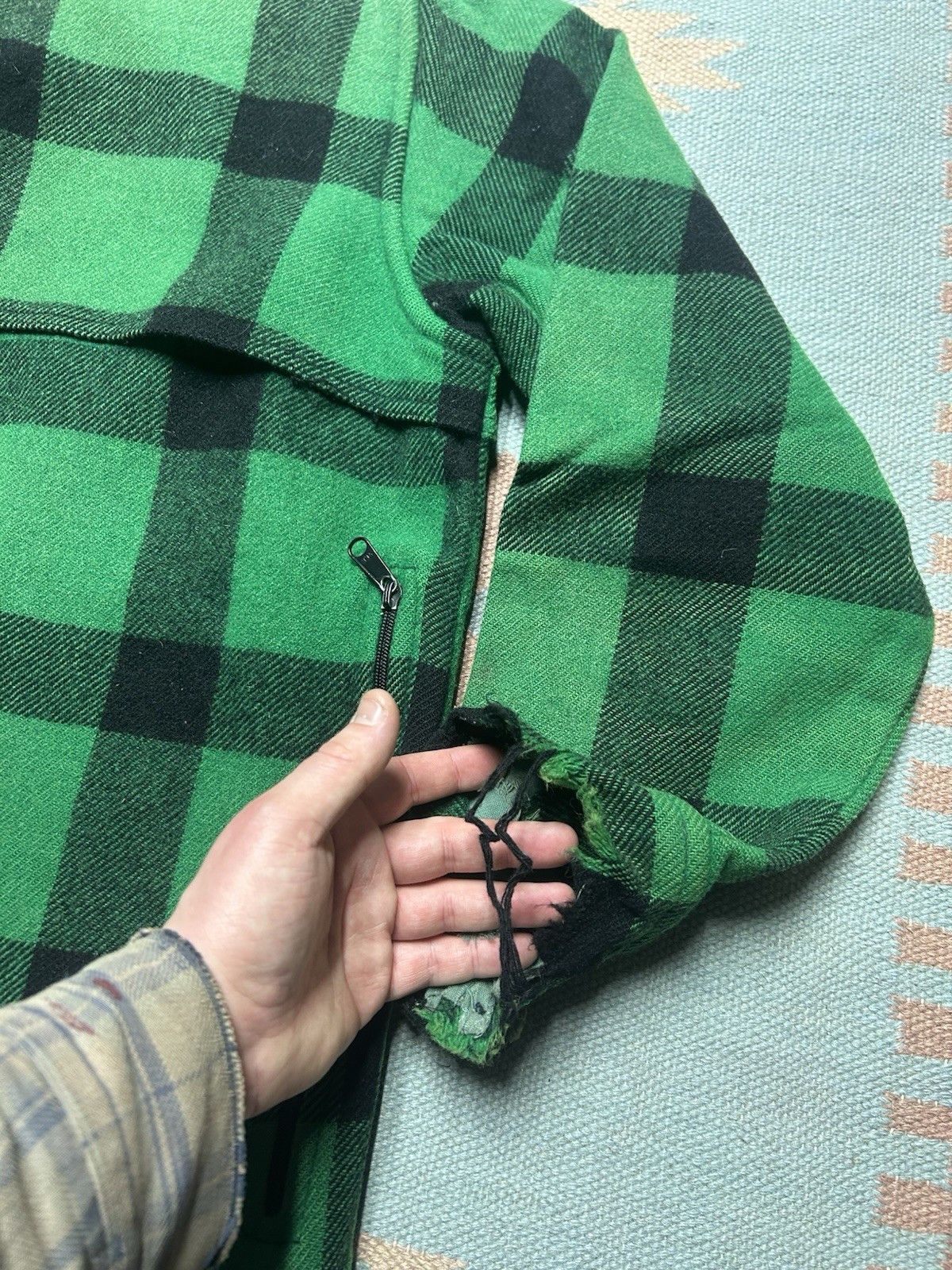 Vintage 80s LL Bean wool cruiser jacket buffalo plaid distressed L Size US L / EU 52-54 / 3 - 10 Thumbnail
