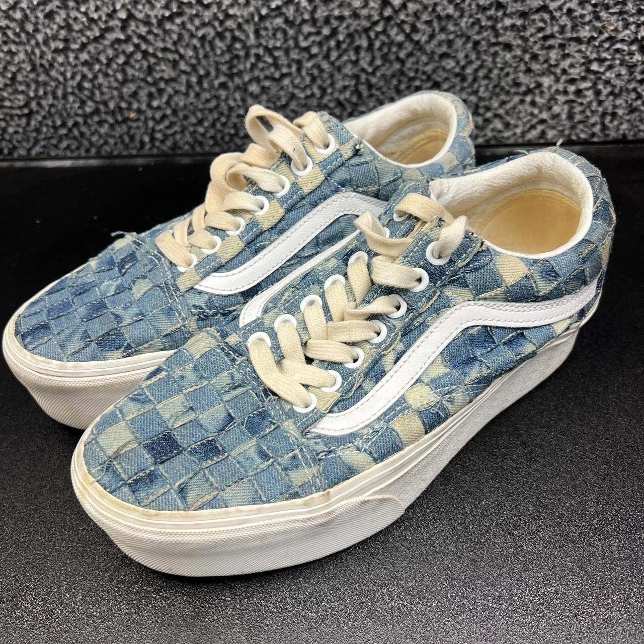 Vans Vans Old Skool Stackform Woven Denim Sneakers 7/ 8.5 721356 Size US 7 / EU 40 - 1 Thumbnail