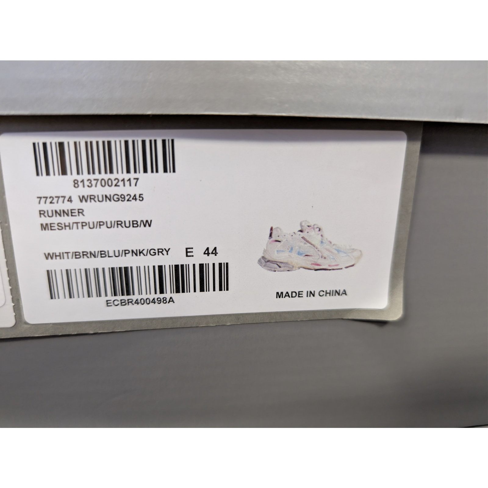 Balenciaga o1rshd1 Runner Gradient Sneaker in Multicolor Size US 11 / EU 44 - 24 Thumbnail