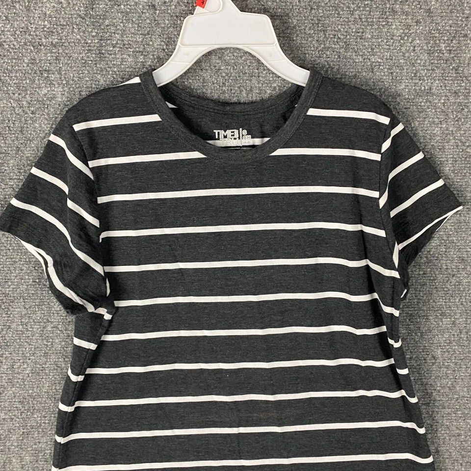 Other Time and Tru T-Shirt Women's Small 4-6 Striped Gray Cotton S Size S / US 4 / IT 40 - 2 Thumbnail