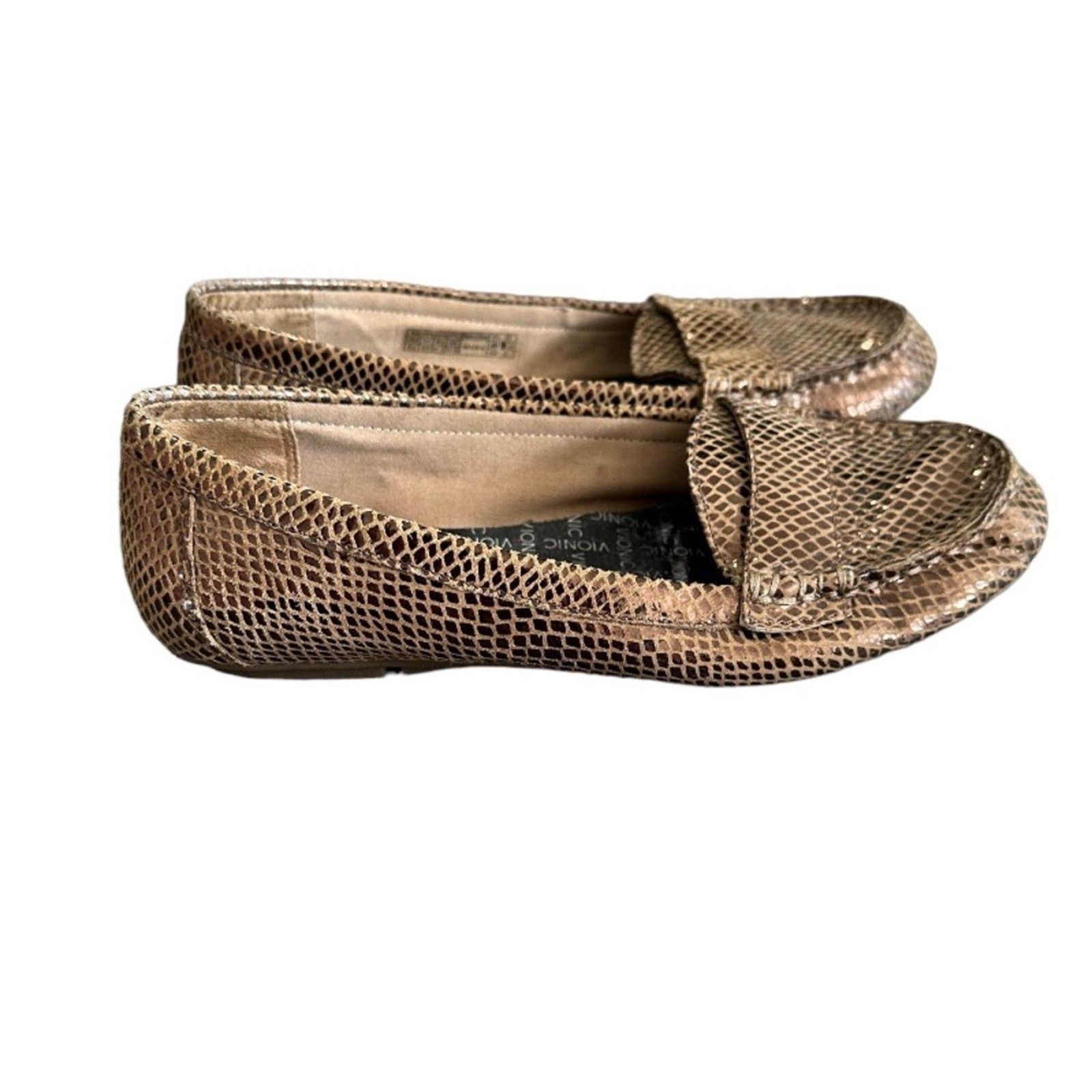 Vionic Vionic Orthotic Larrun Metallic Bronze Moccasin Flat Loafer Size US 6.5 / IT 36.5 - 1 Thumbnail
