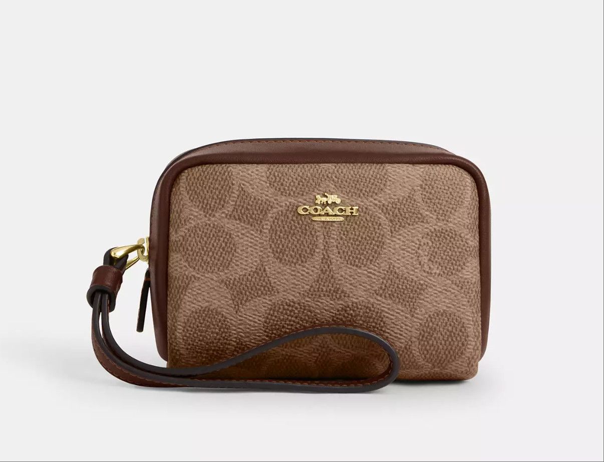 Coach Pouch Wristlet In Signature Canvas CW907 Size ONE SIZE - 7 Thumbnail