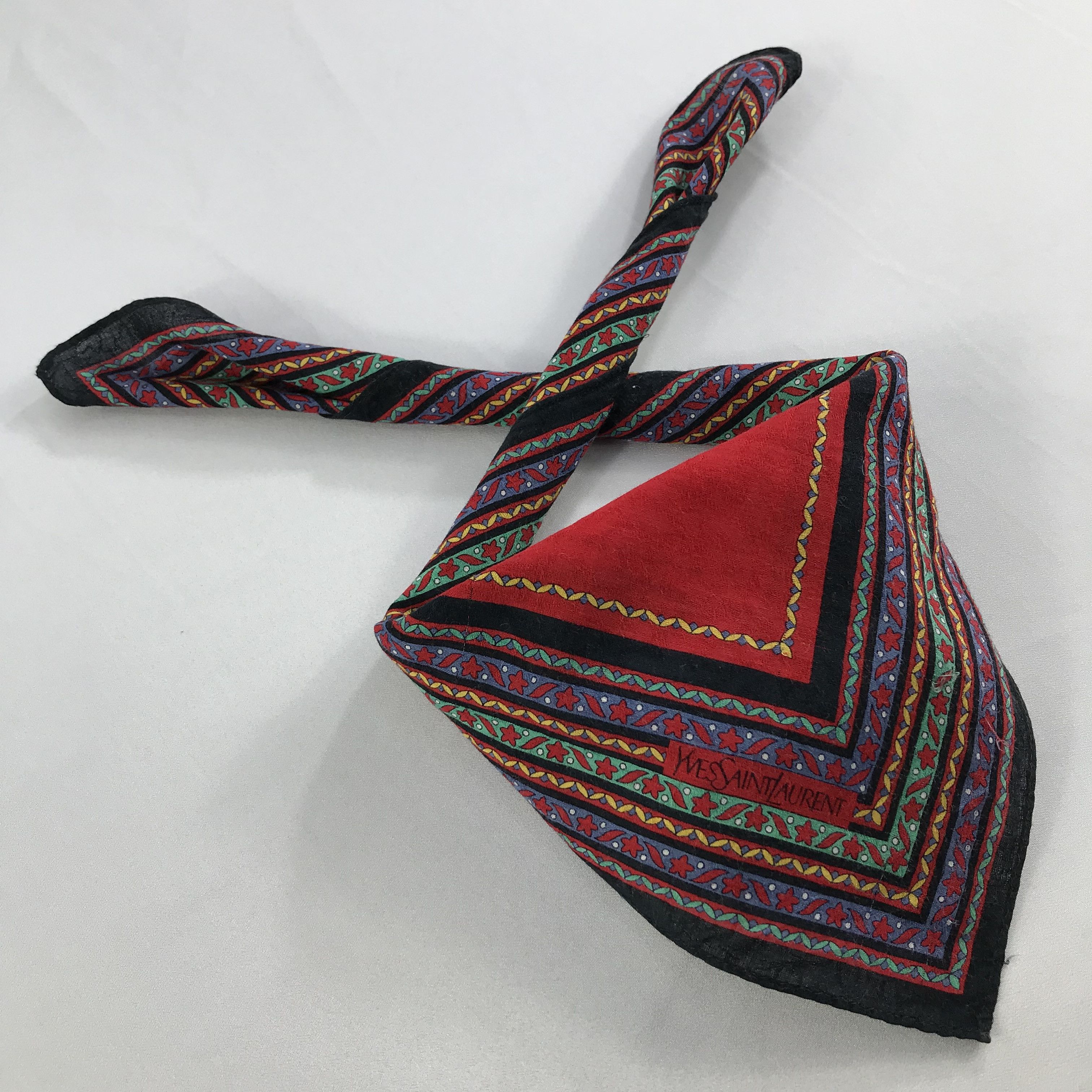 Vintage × Yves Saint Laurent Yves Saint Laurent Bandana / Handkerchief/Neckerchief -S2574 Size ONE SIZE - 4 Thumbnail