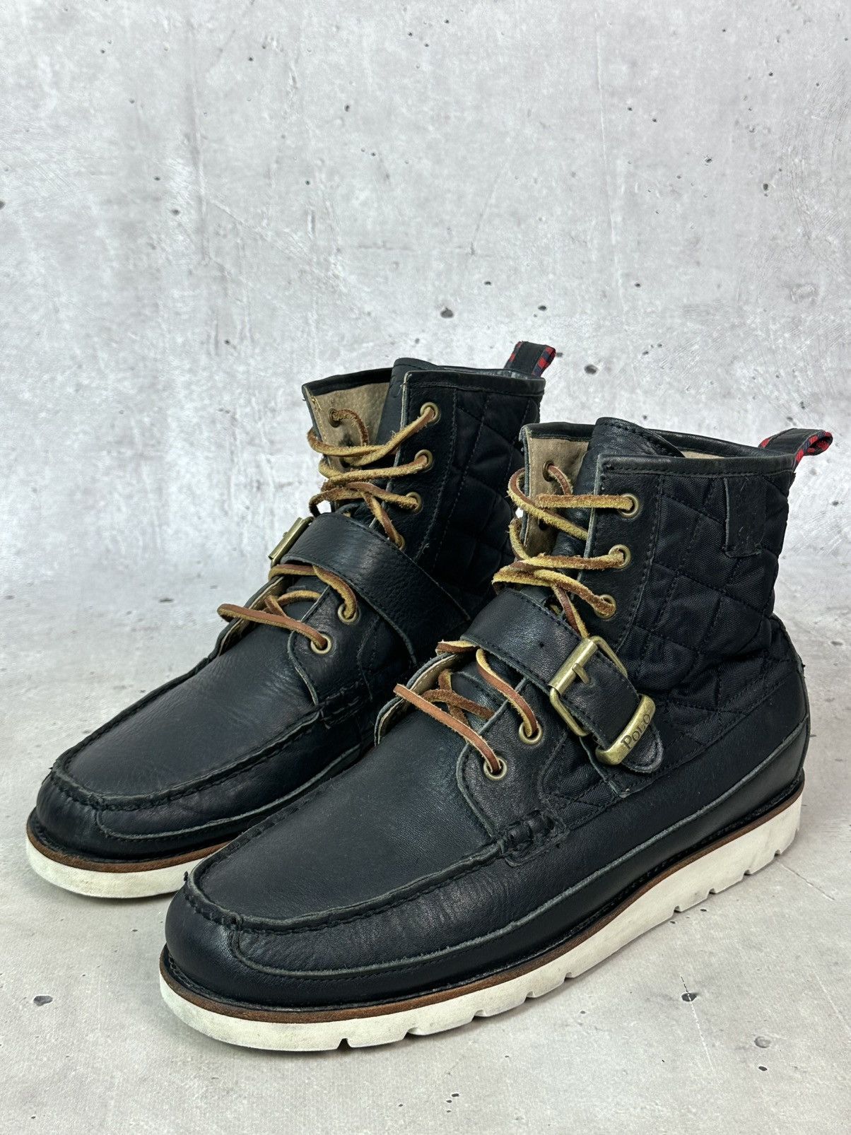 Ralph Lauren Vintage Polo Ralph Laurent Saddle Worth Buckle Leather Boots Size US 9 / EU 42 - 1 Thumbnail