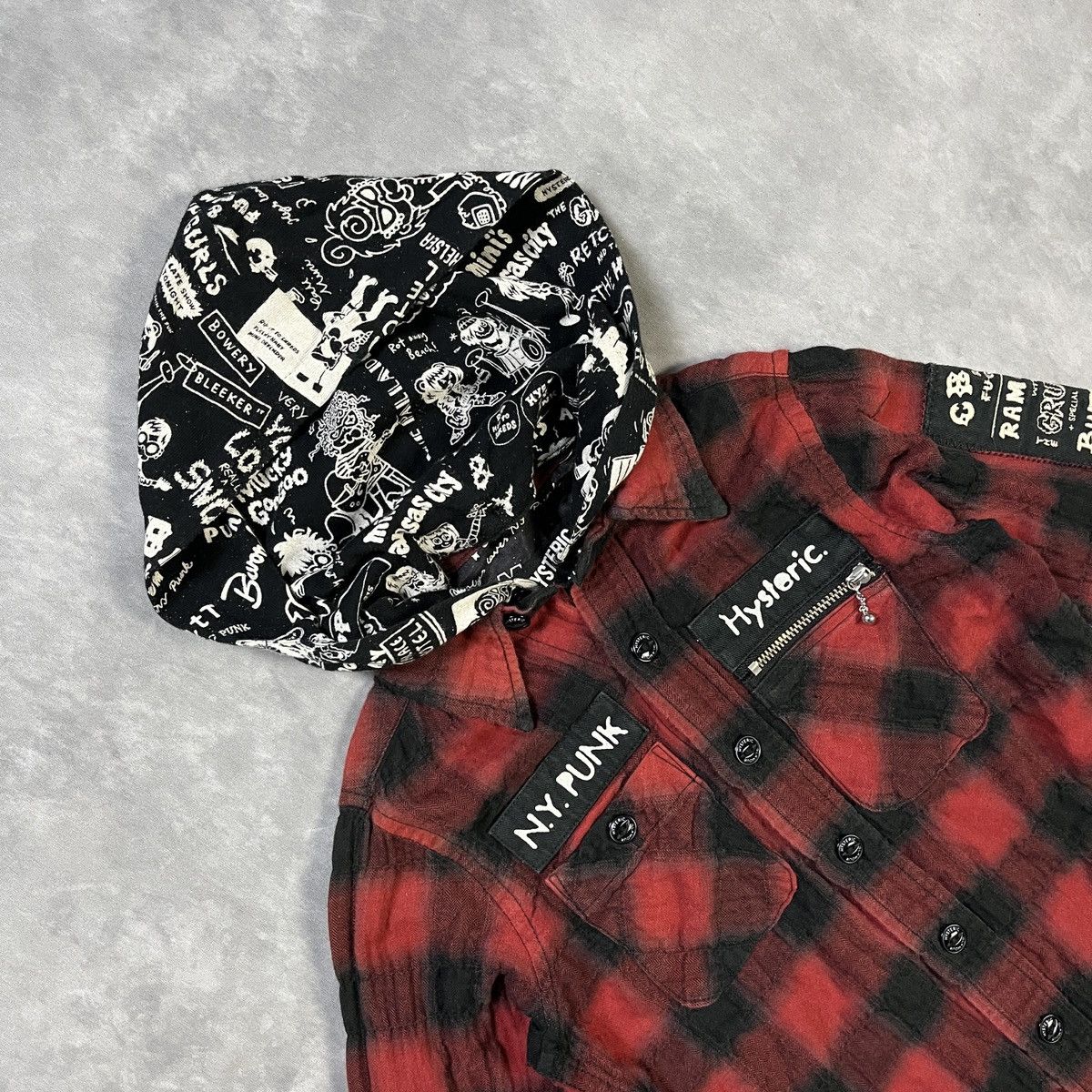 Hysteric Glamour Hysteric Glamour NY Punk Hooded Flannel Size US XXS / EU 40 - 2 Thumbnail
