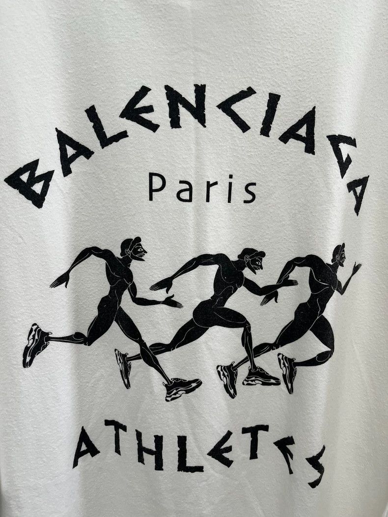 Balenciaga Balenciaga White marathon slogan runner short sleeve Size US XS / EU 42 / 0 - 3 Thumbnail