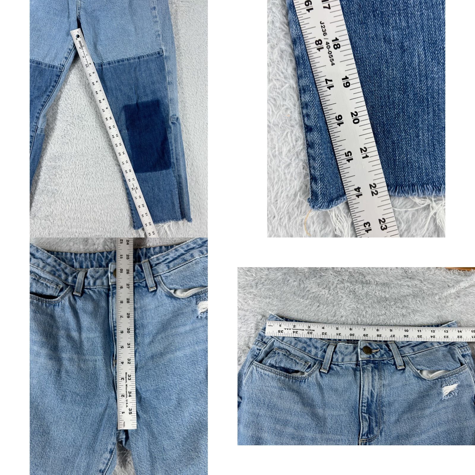 Paige Paige Jeans Womens 28 Blue Denim Callie Patches 28x22 Cotton Stretch 5-Pocket Design Paige Brand Regular Fit Size 28" / US 6 / IT 42 - 8 Thumbnail