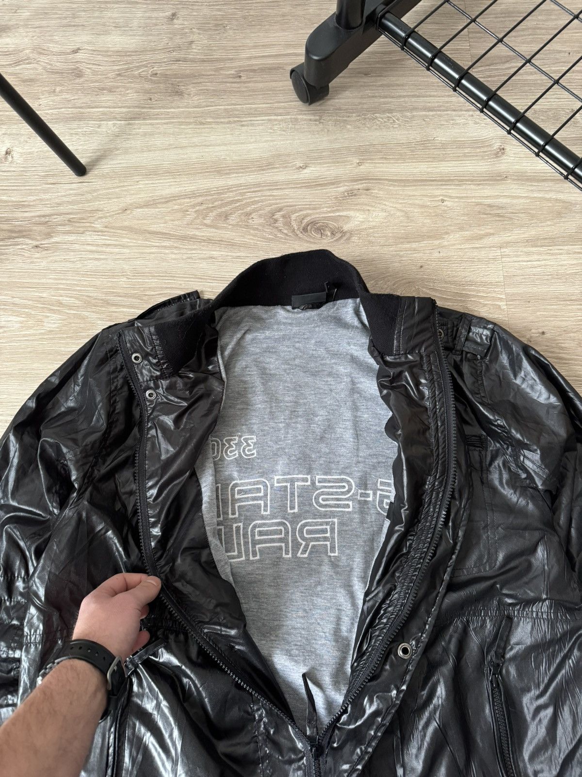 G-Star Vintage Y2K G Star Raw Black Nylon Metal Big Logo Jacket Size US L / EU 52-54 / 3 - 6 Thumbnail