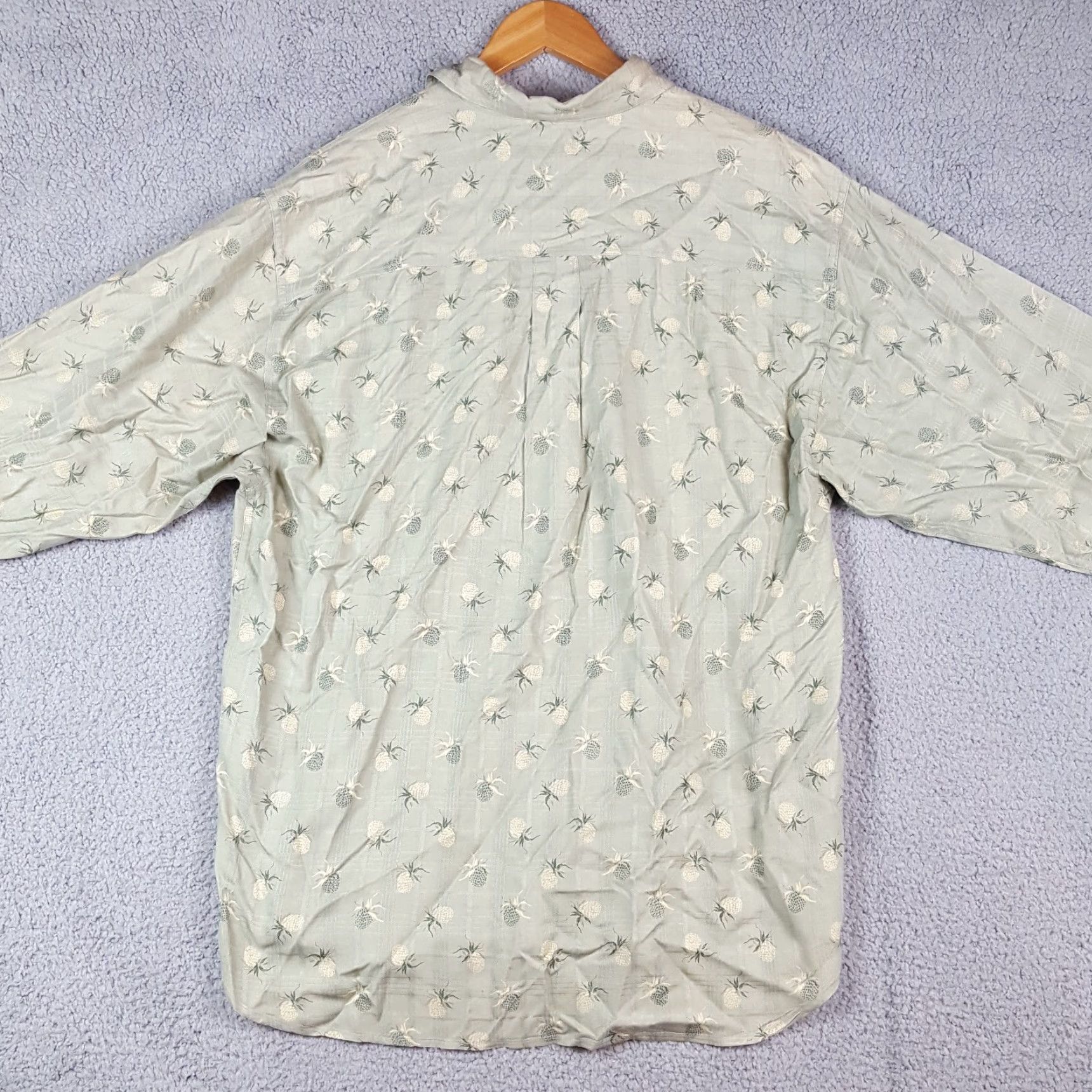 Tommy Bahama VINTAGE Tommy Bahama Pineapple Silk Long Sleeve Button-Up Camp Shirt M Green Hawaiian Retro Mens Size US M / EU 48-50 / 2 - 4 Thumbnail