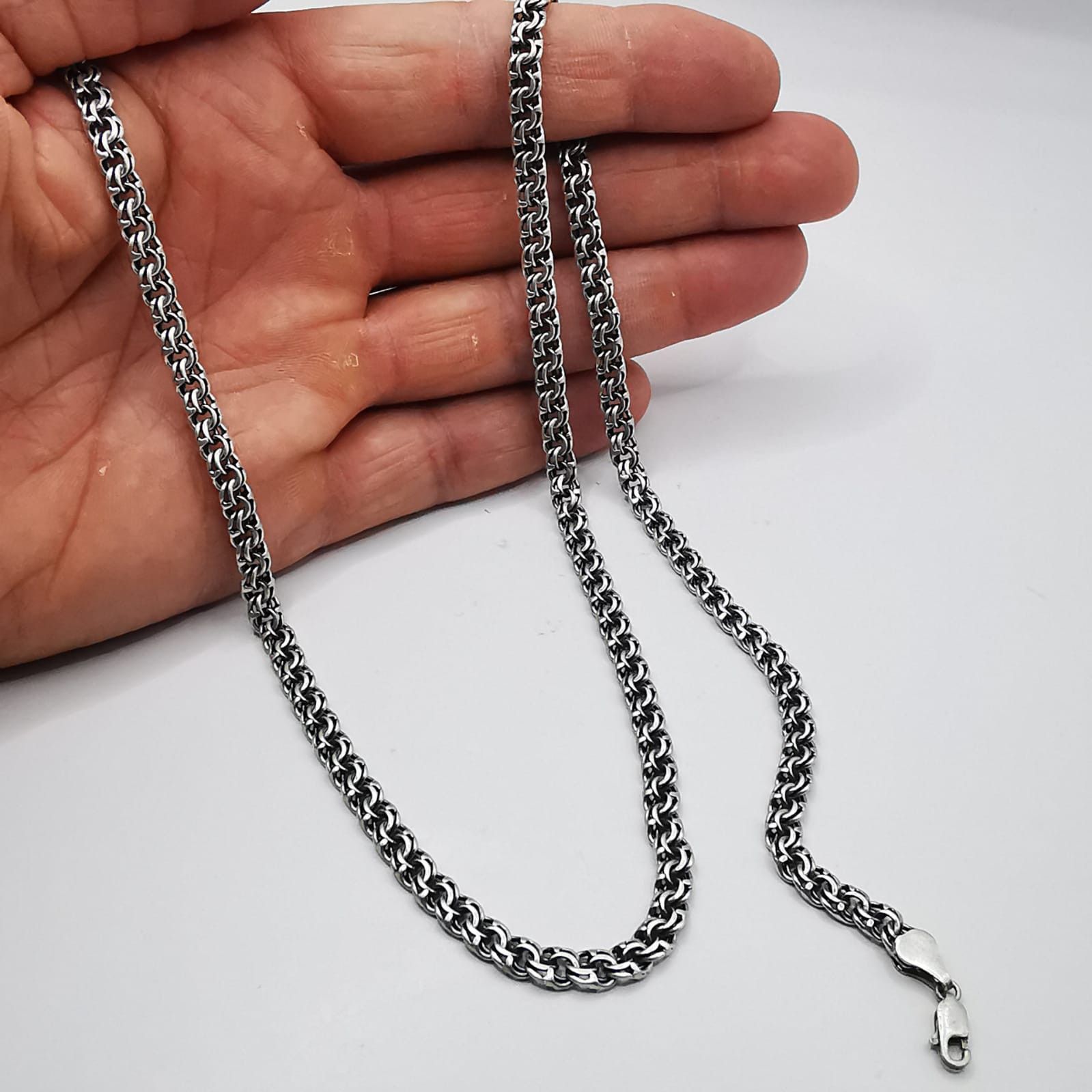 Sterling Silver Vintage Jewelry Chain, 925 Sterling Silver, Signed 28,28g Size ONE SIZE - 7 Thumbnail