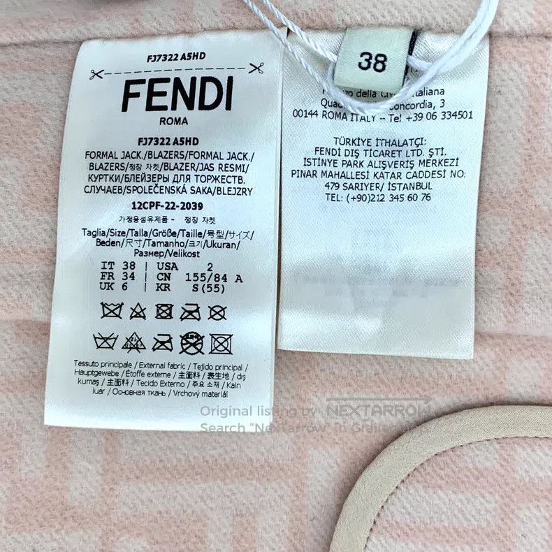 Fendi Fendi 22 Model Blush Pink Lining Logo Monogram Printed Woo Size XS / US 0-2 / IT 36-38 - 6 Thumbnail