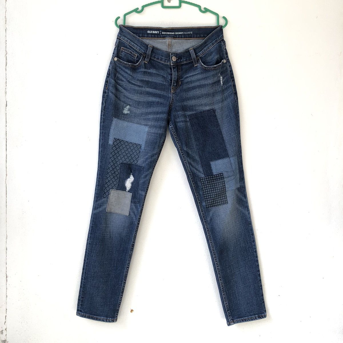 Old Navy OLD NAVY Distressed Patchwork Skinny Jeans Size 30" / US 8 / IT 44 - 1 Thumbnail