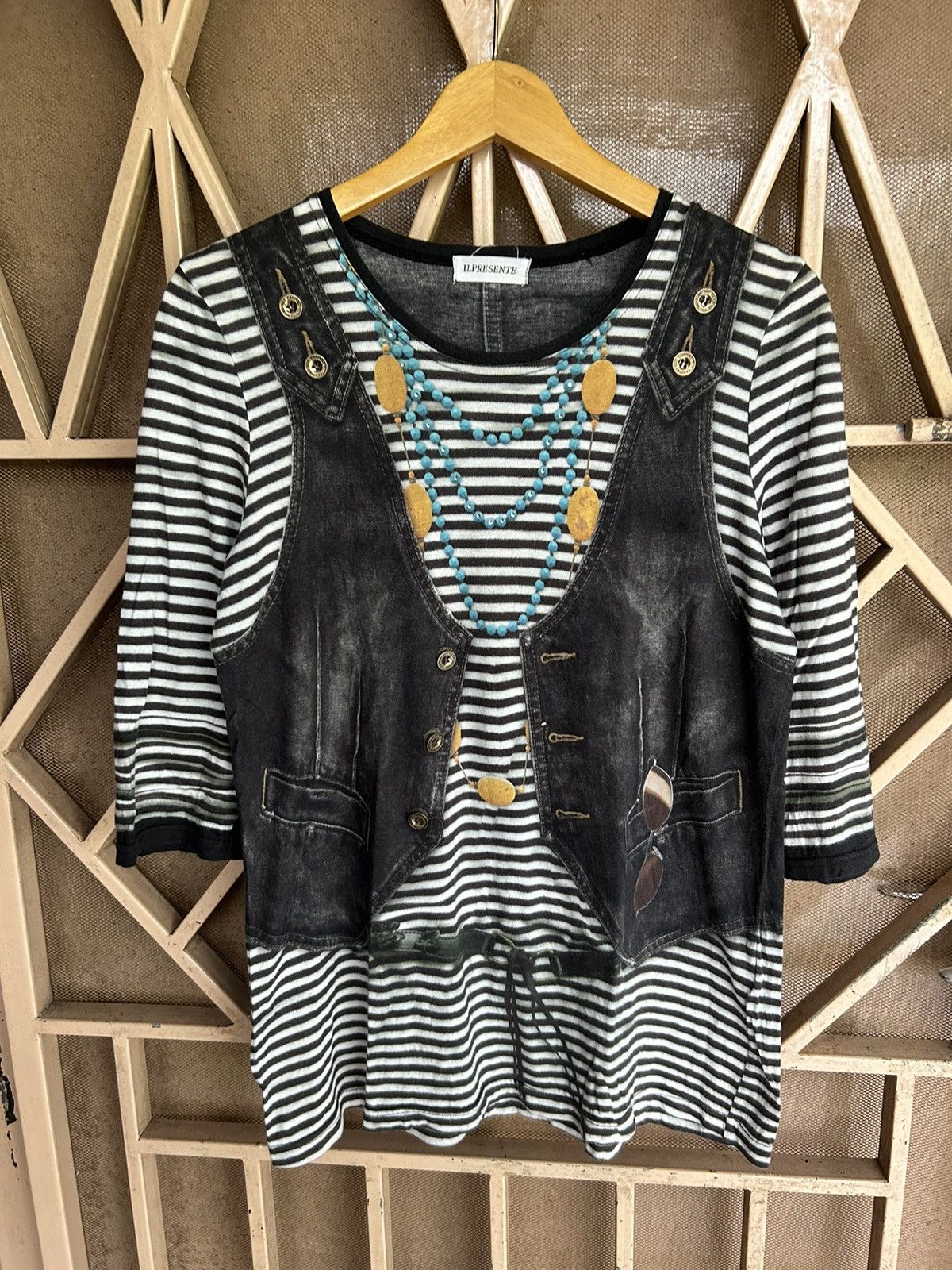 Japanese Brand ILPRESENTE Tatoo Vest Raglan Styled Size US L / EU 52-54 / 3 - 1 Thumbnail