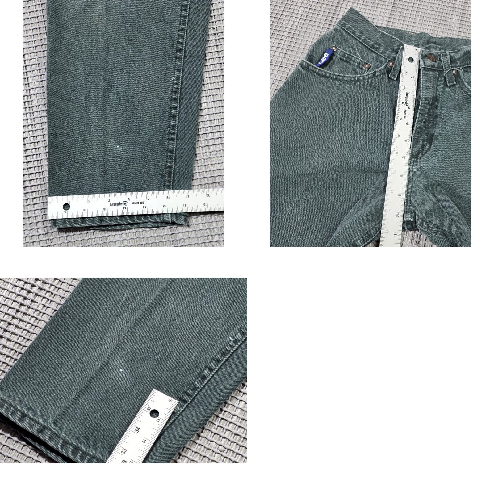Lee Vtg Lee Jeans Mens 26x28 Green Tapered Leg Denim Made USA 90s Jeans Size US 26 / EU 42 - 9 Thumbnail