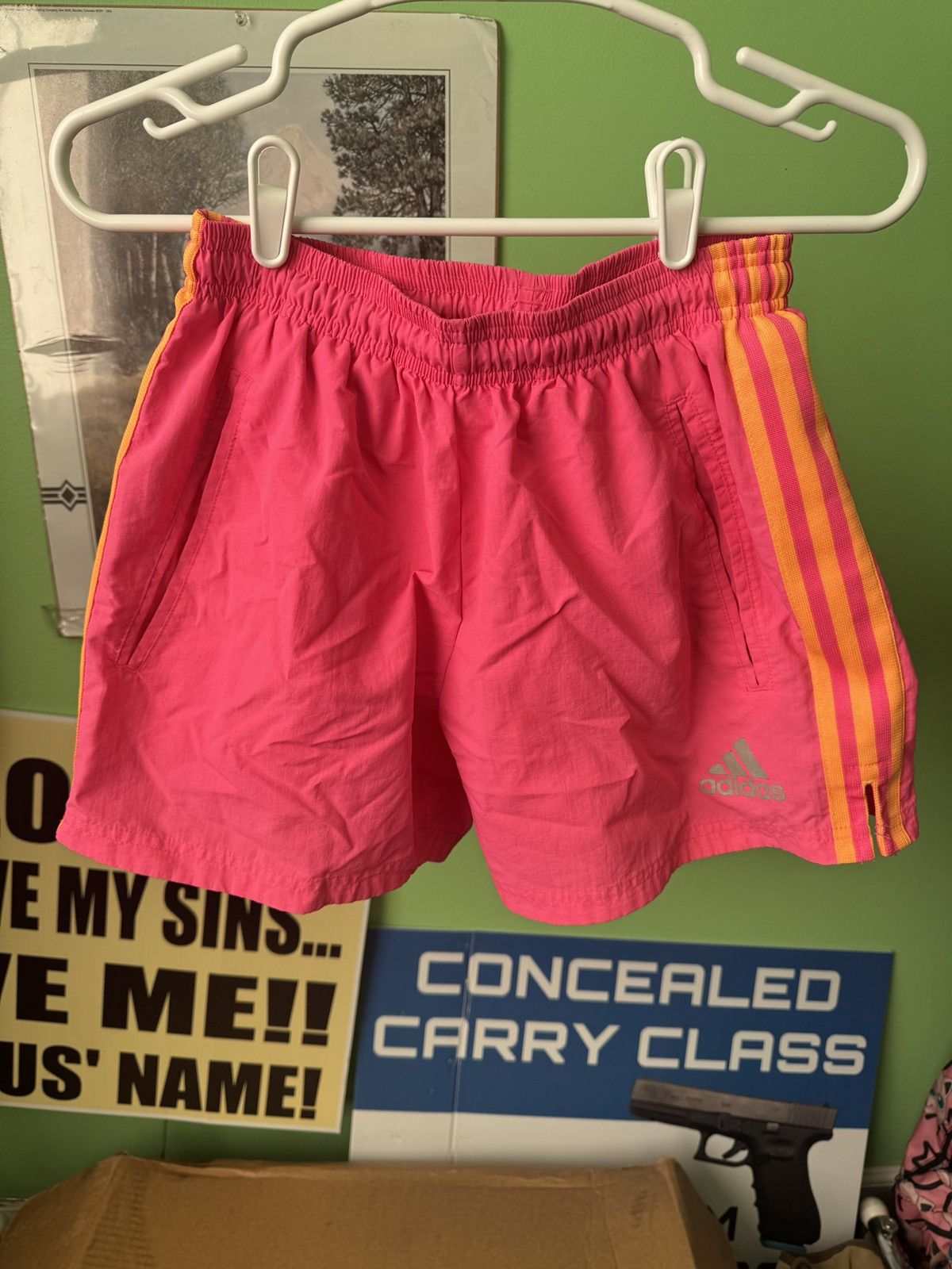 Pink Adidas x Gosha shorts