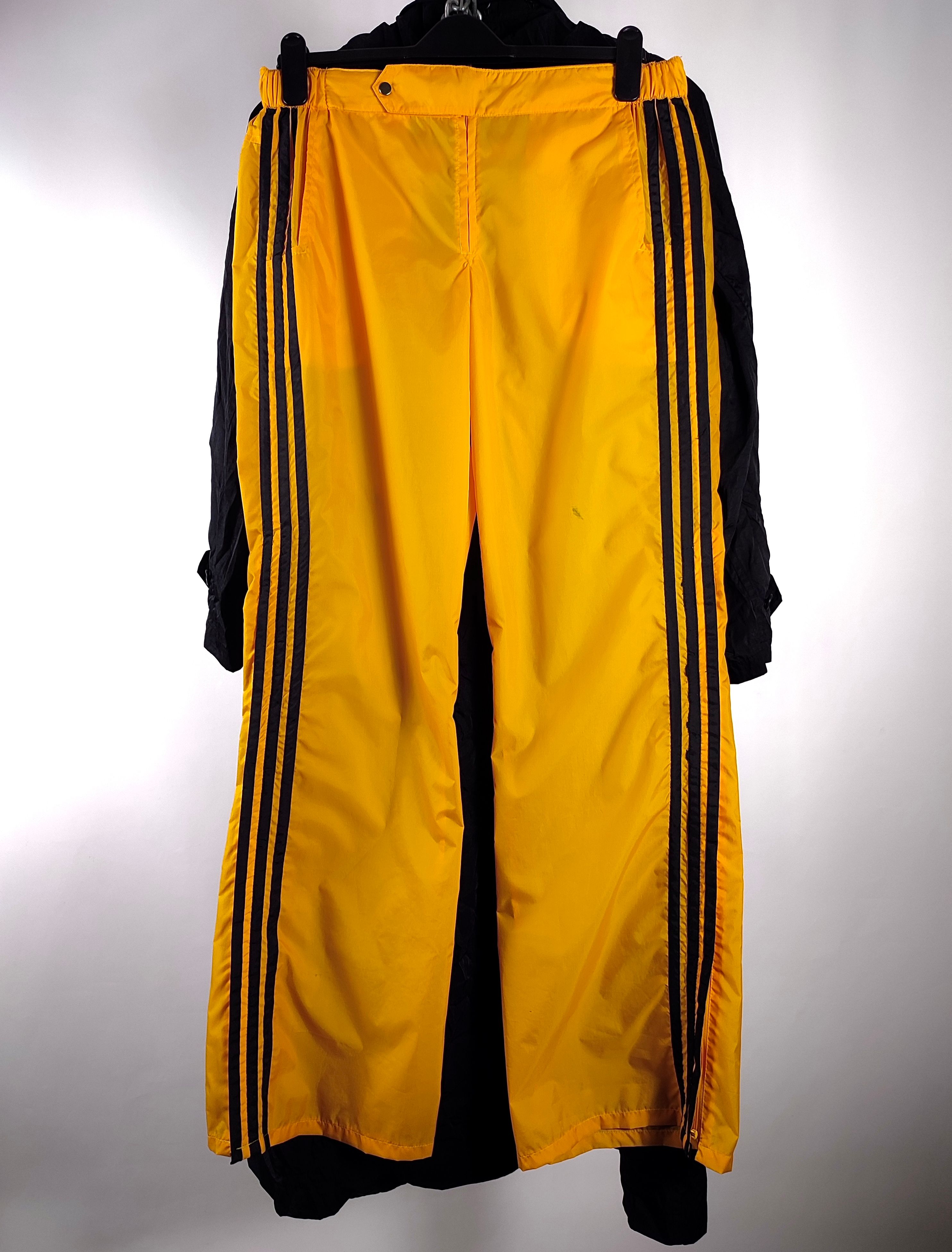 Pre-owned Adidas X Vintage 80's Vintage Adidas Zip Nylon Trackpants Kill Bill In Yellow