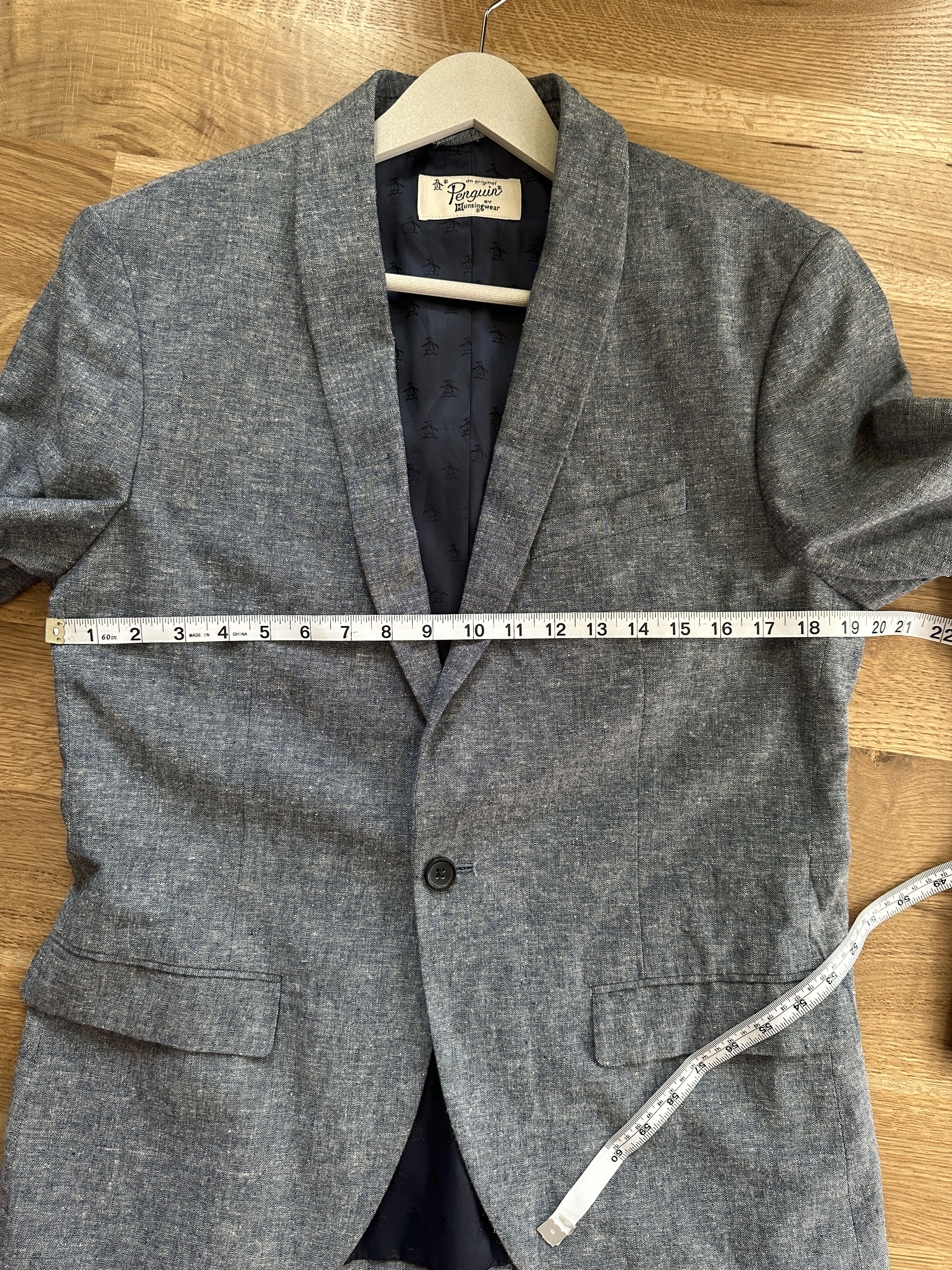 Original Penguin Original Penguin casual linen blend blazer in bluish gray Size 38R - 3 Thumbnail