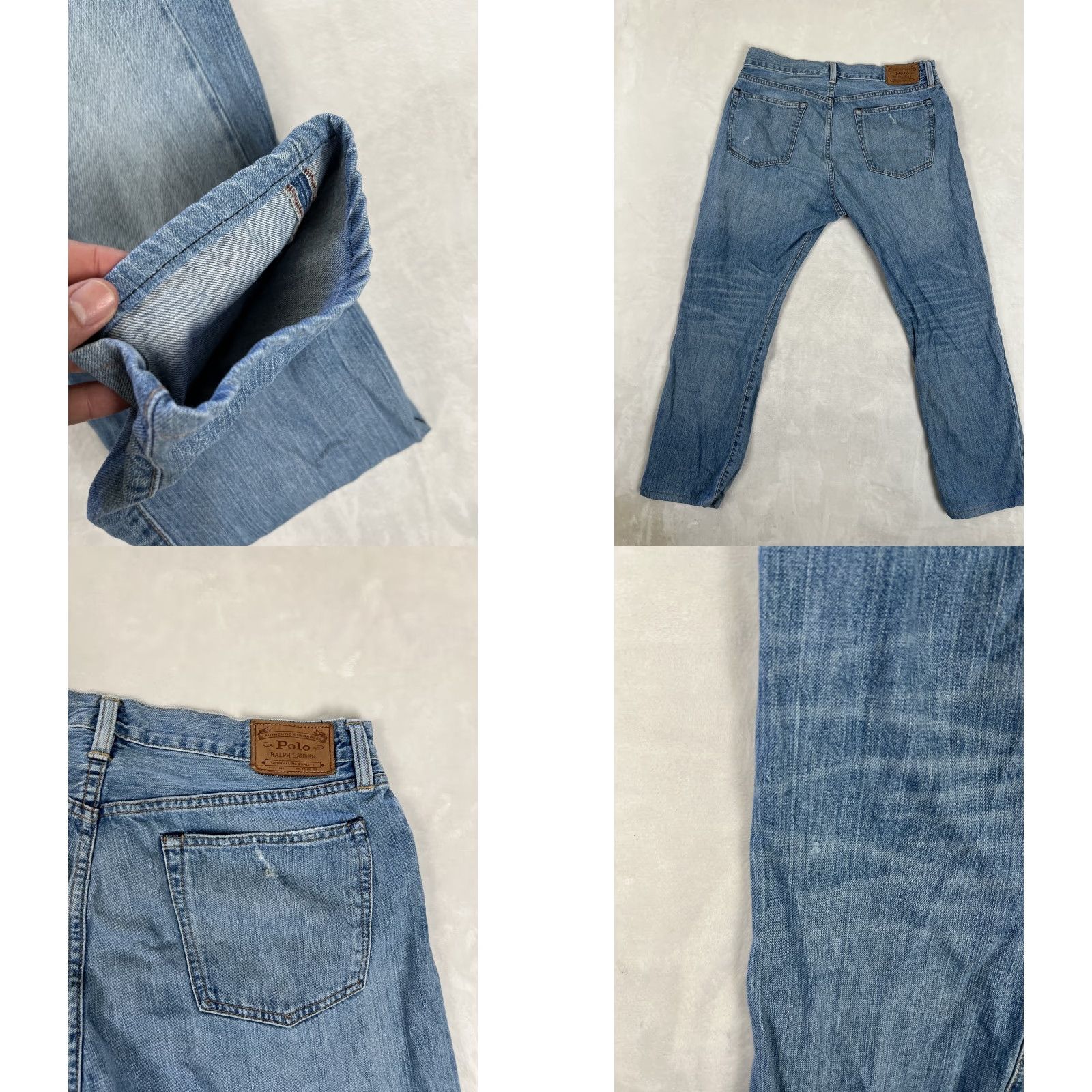 Polo Ralph Lauren VINTAGE Polo Ralph Lauren Jeans Denim 34x29 Relaxed Straight 5-Pocket Logo Blue Men 90s Retro USA Polo Ralph Lauren Jeans Breaks-READ Altered Size US S / EU 44-46 / 1 - 8 Thumbnail