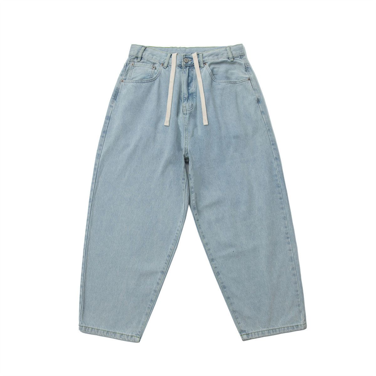 Japanese Brand × Vintage American loose basic washed casual drawstring jeans Size US 32 / EU 48 - 1 Thumbnail