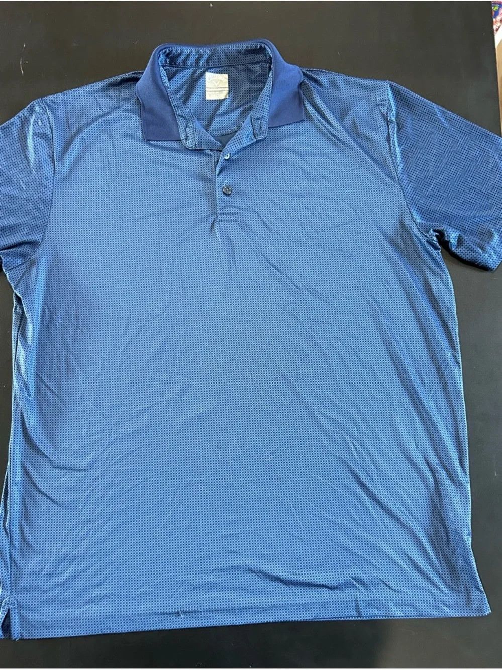 Callaway Golf Callaway Blue Checker-Texture Golf Polo Size US XL / EU 56 / 4 - 2 Thumbnail