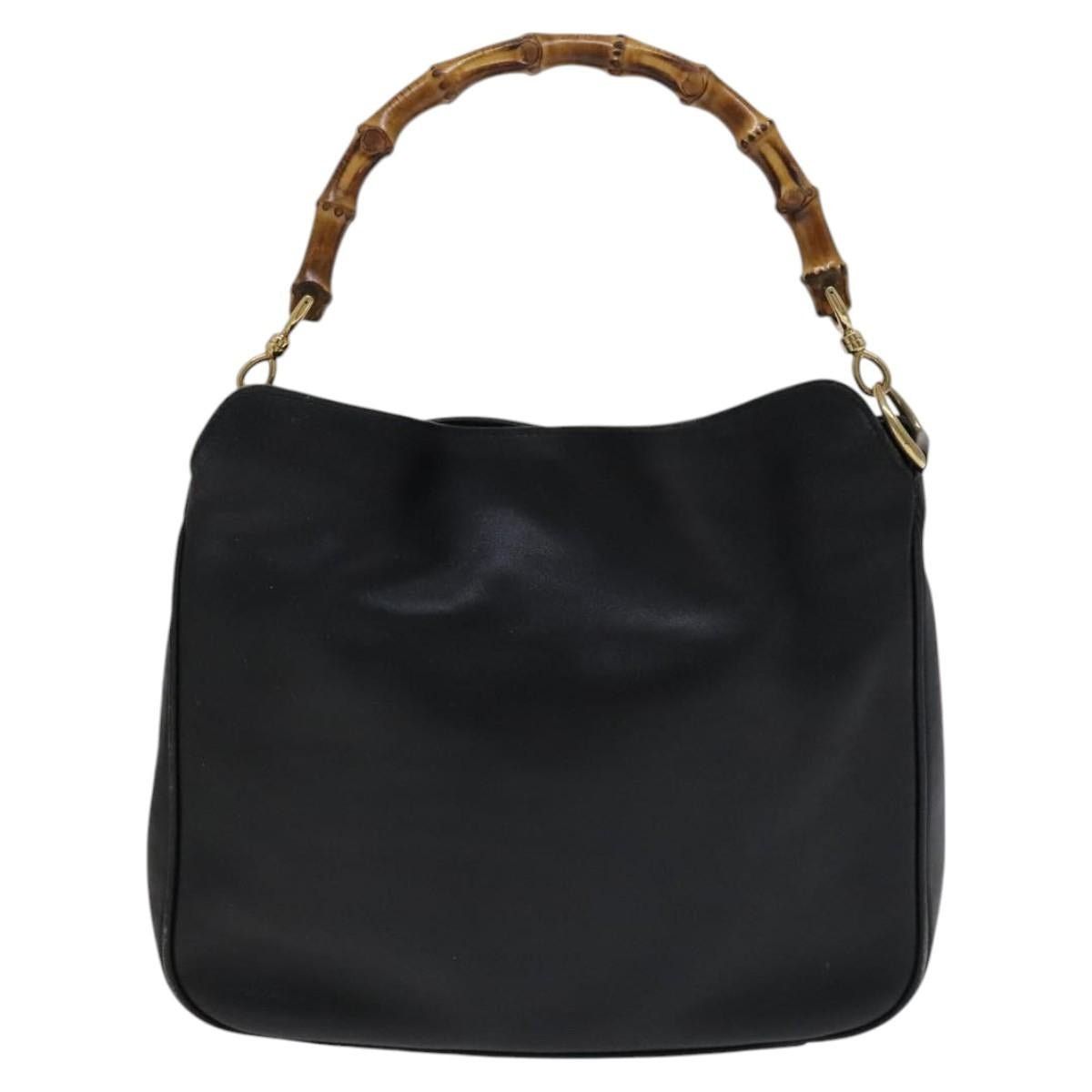 Gucci GUCCI Bamboo Hand Bag Leather Black Gold 001 2113 001 2113 Size ONE SIZE - 3 Thumbnail