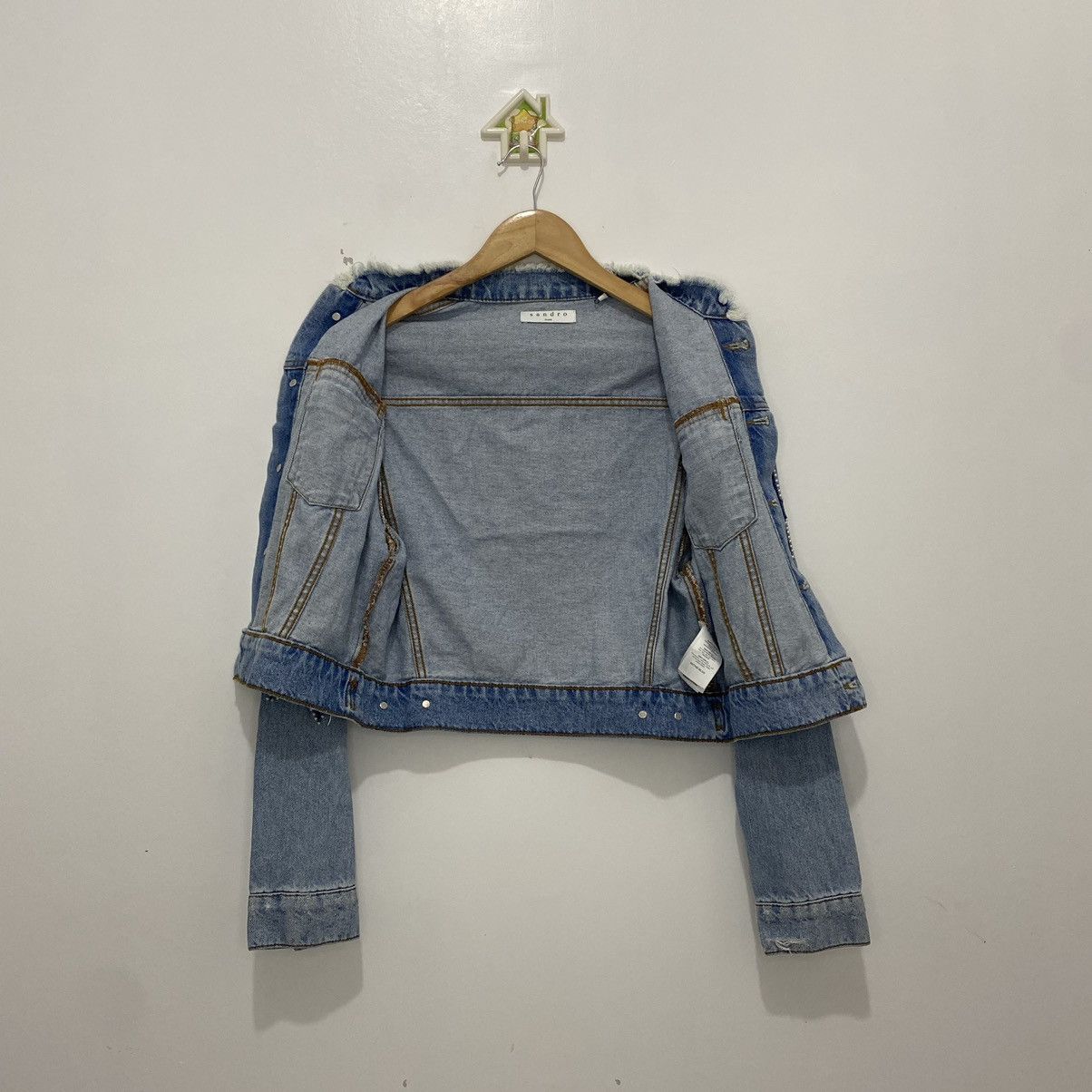 Sandro Sando Liverpool Short Star Denim Jacket Size XS / US 0-2 / IT 36-38 - 5 Thumbnail
