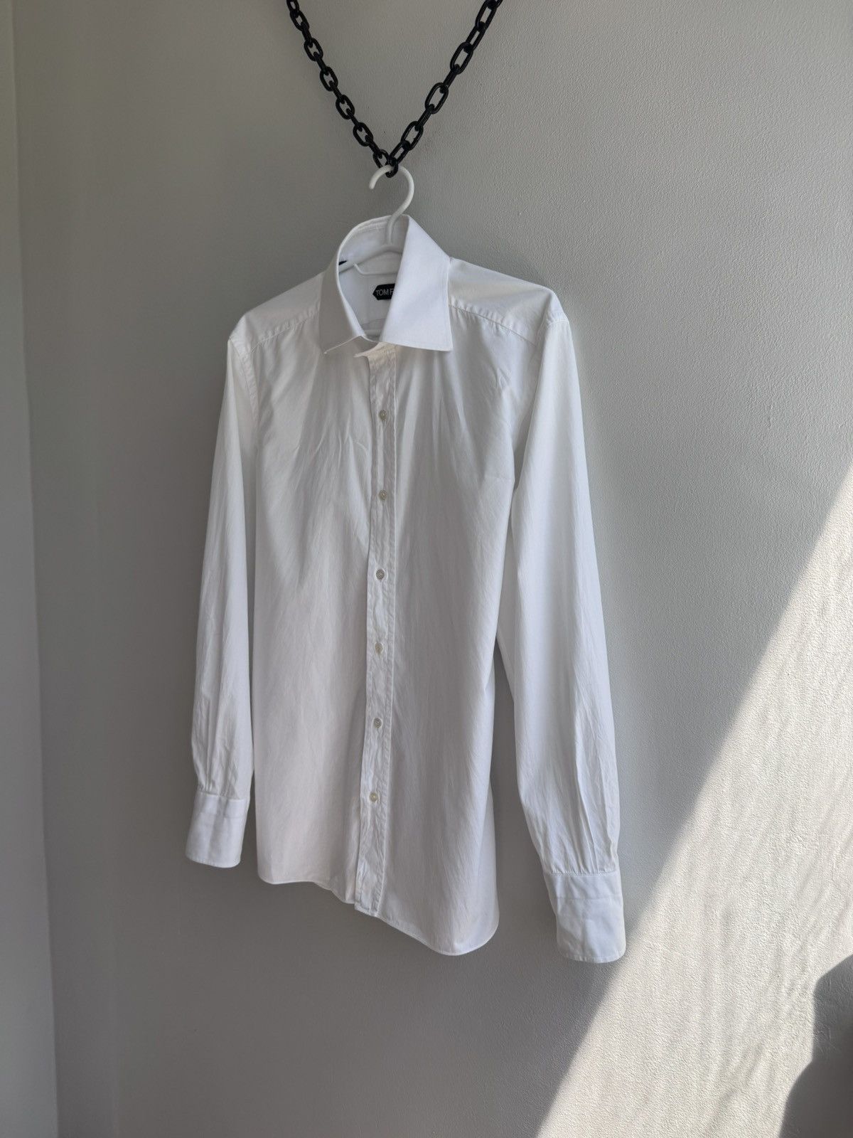 Tom Ford RARE Tom Ford Men’s White Classic Shirt Luxury Designer Size US M / EU 48-50 / 2 - 2 Thumbnail