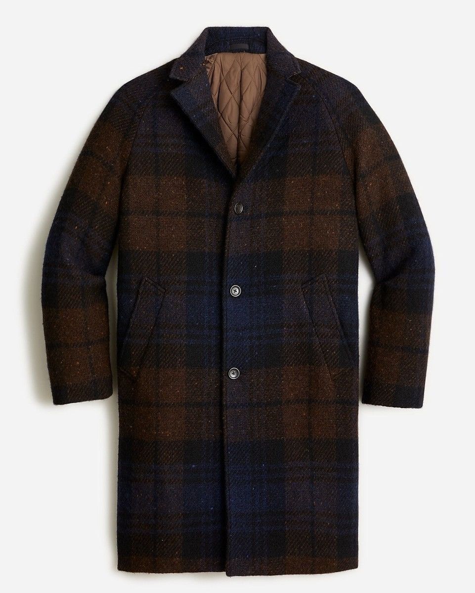 J.Crew Ludlow Raglan Sleeve Irish Plaid Topcoat Size US M / EU 48-50 / 2 - 1 Thumbnail