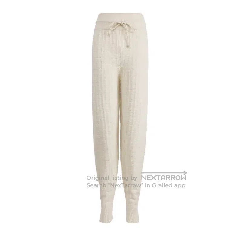 Hermes Hermes White All-Over Printed Knit Trousers Size 42" / US 20 - 1 Thumbnail
