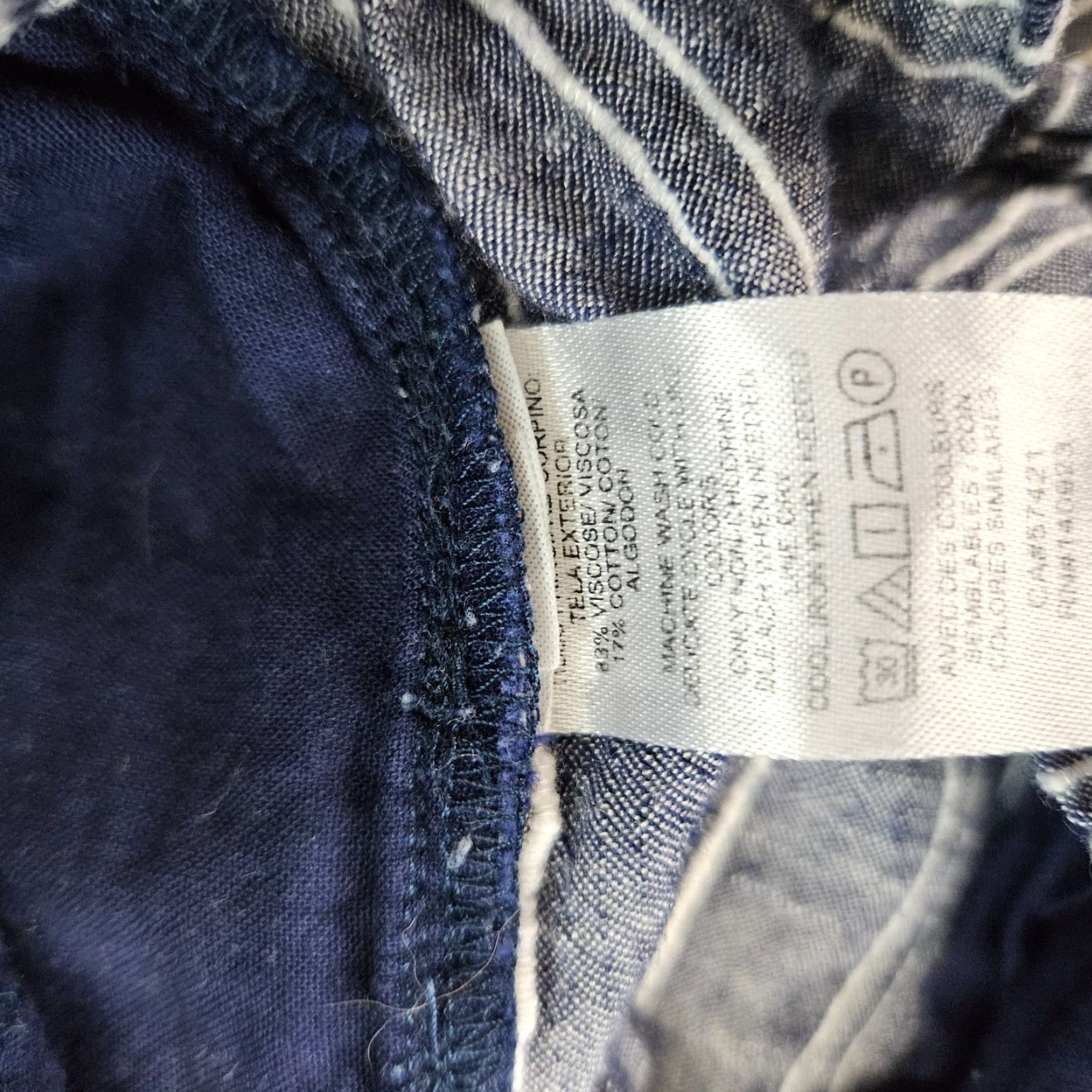 Loft VINTAGE LOFT Beach Cropped Pants Womens Small Blue White Belted Elastic Waist Shirt? Size 28" / US 6 / IT 42 - 6 Thumbnail