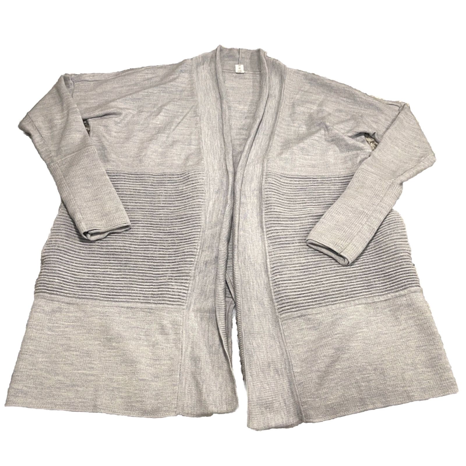 Lululemon VINTAGE Lululemon Women's Cardigan Sweater Open Knit Merino Wool Sz 4 Gray Fall Spring Summer Winter Size S / US 4 / IT 40 - 3 Thumbnail