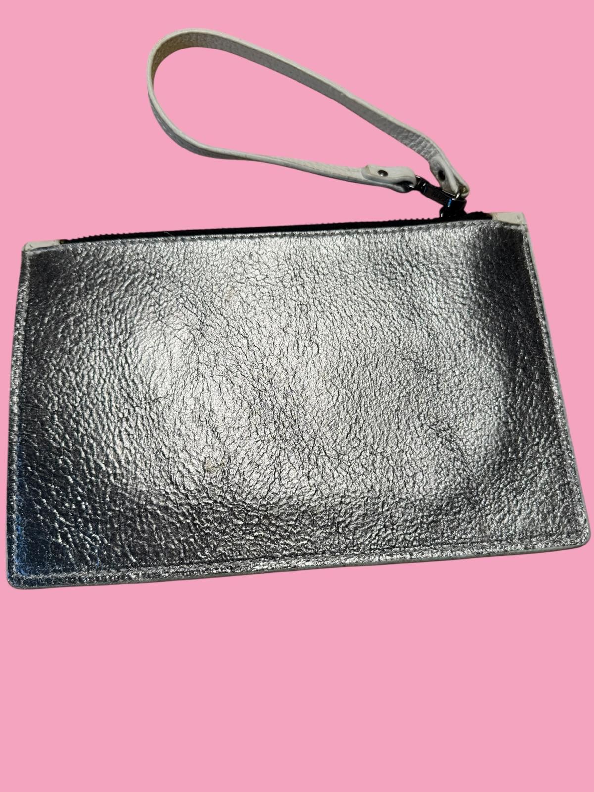 Other Botkier New York Leather Wristlet Clutch White & Silver Size ONE SIZE - 2 Thumbnail