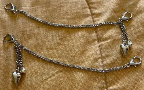 Other Silver Heart Tennis Chain Shoe Buckles Size ONE SIZE - 2 Thumbnail