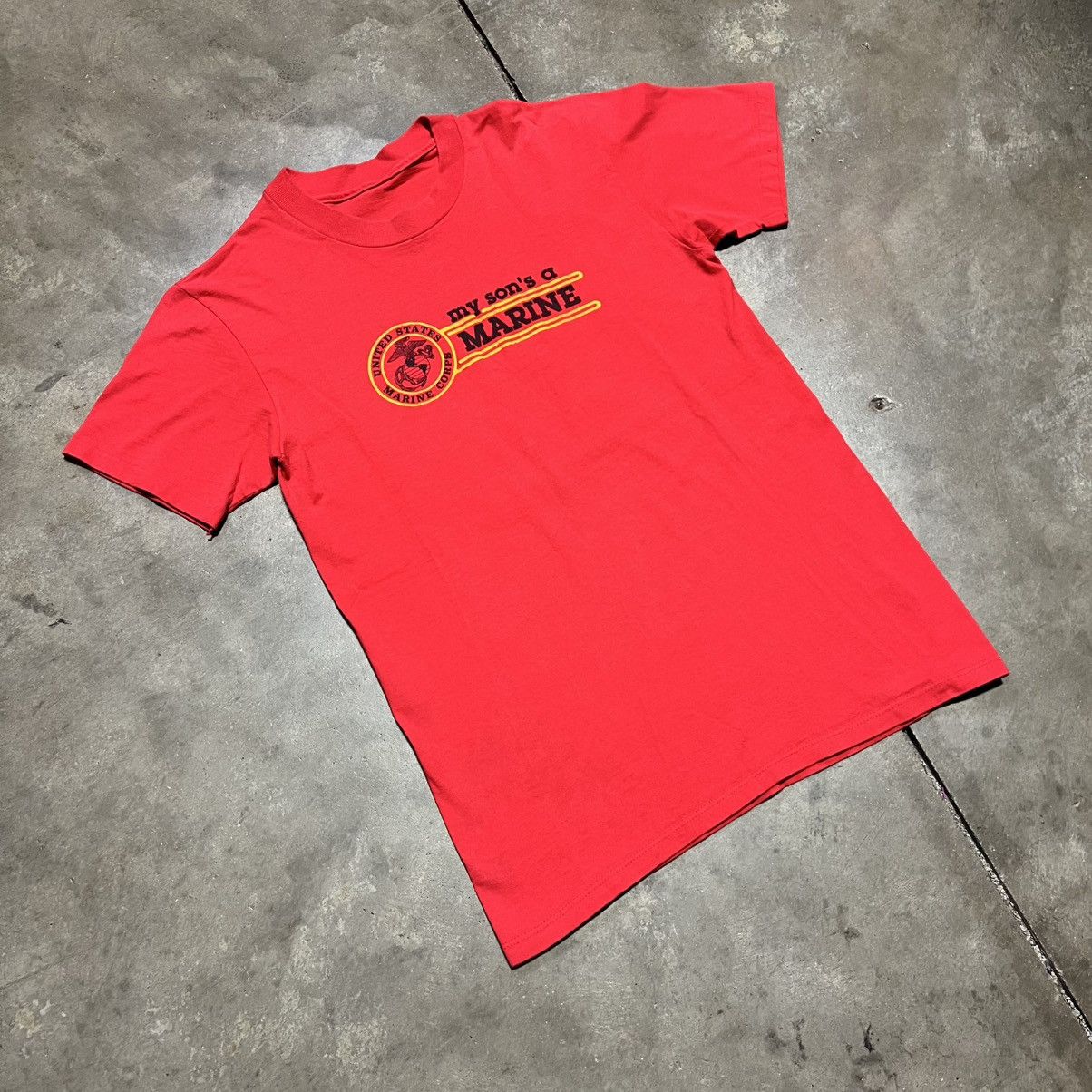 Vintage Vintage 80s USMC Military Marines T shirt Graphic Tee Grunge Size US S / EU 44-46 / 1 - 2 Thumbnail