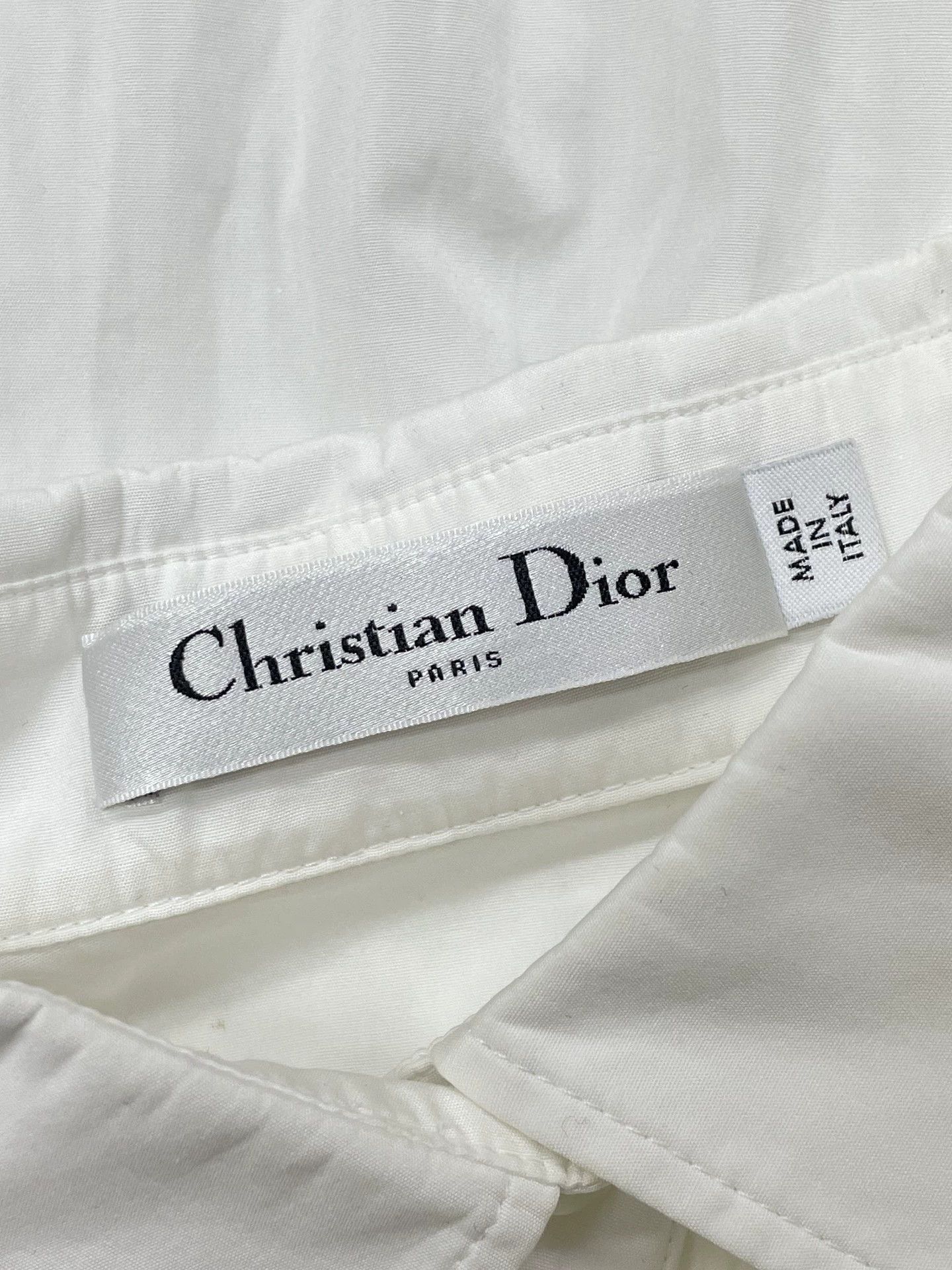 Dior Dior White Bee Back Pleats Shirt Dress 36 Size XS / US 0-2 / IT 36-38 - 4 Thumbnail