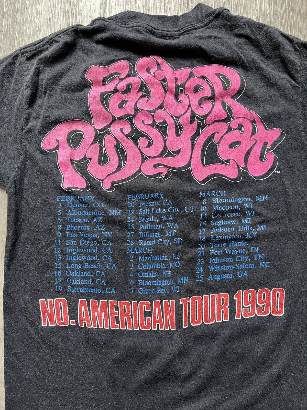 Vintage VERY RARE 1990 Faster Pussycat Tour T-Shirt Size US XS / EU 42 / 0 - 20 Thumbnail