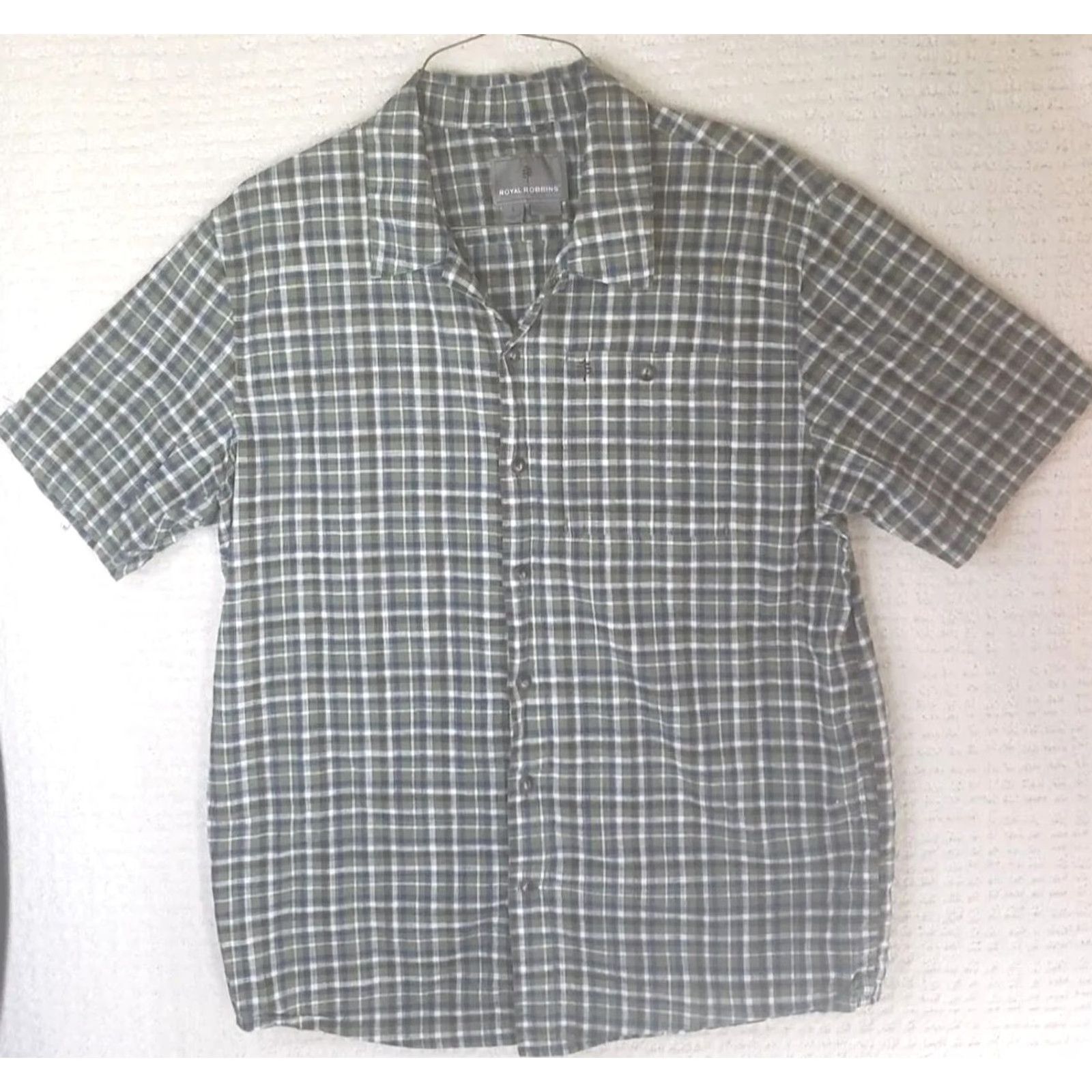 Royal Robbins VINTAGE Royal Robbins Men's Shirt Plaid Button-Front Short Sleeve Green Khaki White Regular L Size US L / EU 52-54 / 3 - 2 Thumbnail