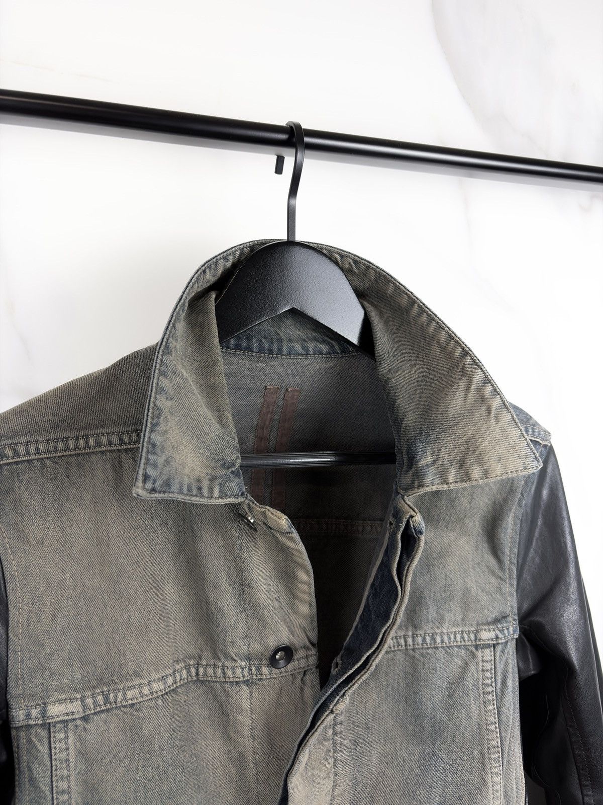 Rick Owens Rick Owens Mineral Dust Leather Sleeve Worker Jacket Olmar Size US S / EU 44-46 / 1 - 3 Thumbnail