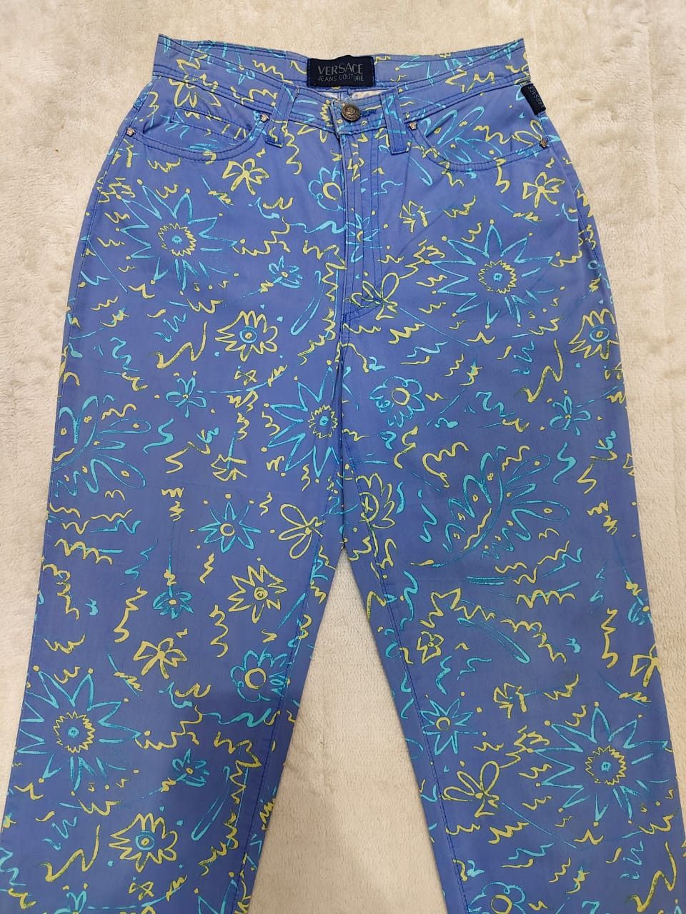 Versace × Versace Jeans Couture 🇮🇹Vtg Versace🇮🇹 Florals Art Pattern High Waist Pants Size 28" / US 6 / IT 42 - 3 Thumbnail
