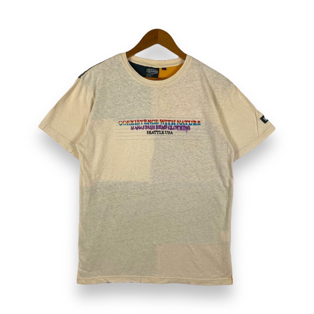 Manastash MANASTASH Hemp Clothing Colour Block Patched Tee Shirt Size US L / EU 52-54 / 3 - 1 Thumbnail