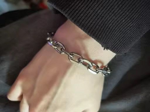 Japanese Brand 9 mm + 18 cm Punk Heavy Beveled Cable Chain Bracelet Size ONE SIZE - 6 Thumbnail