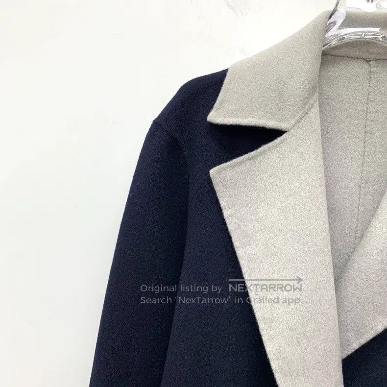 Max Mara Max Mara Blue Grey Cashmere Lapel Double-faced Wear Coat J Size S / US 4 / IT 40 - 5 Thumbnail