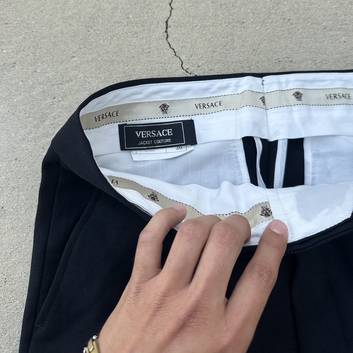 Versace Versace Couture Black Wool/Nylon Trousers Size US 30 / EU 46 - 3 Thumbnail