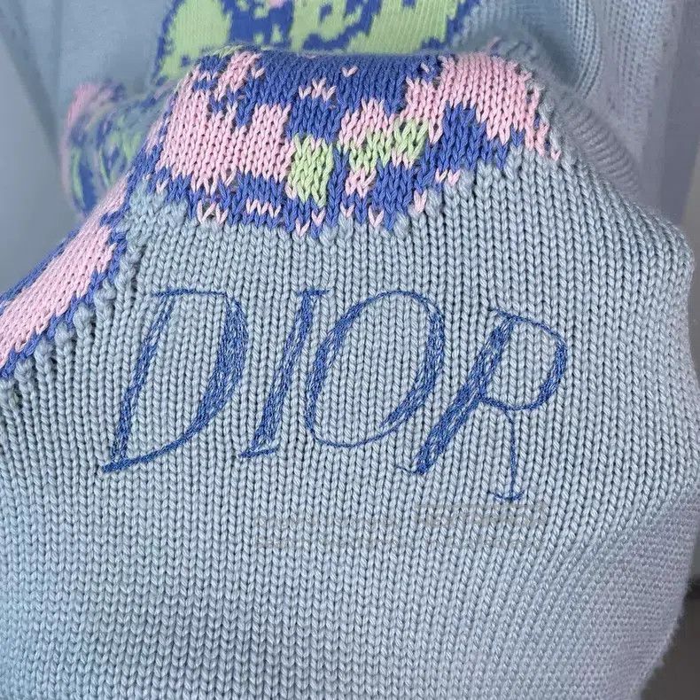 Dior Dior Wool flower sweater light blue Size US M / EU 48-50 / 2 - 9 Thumbnail
