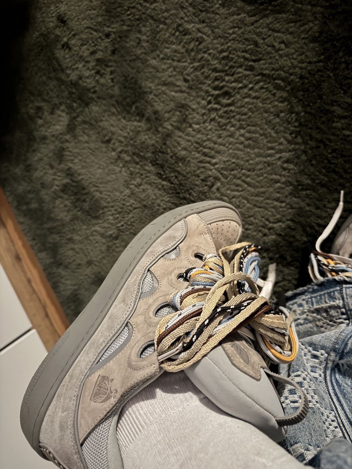 Lanvin Lanvin Curb Sneakers Beige Multi Lace 💧🌊 Size US 11 / EU 44 - 14 Thumbnail
