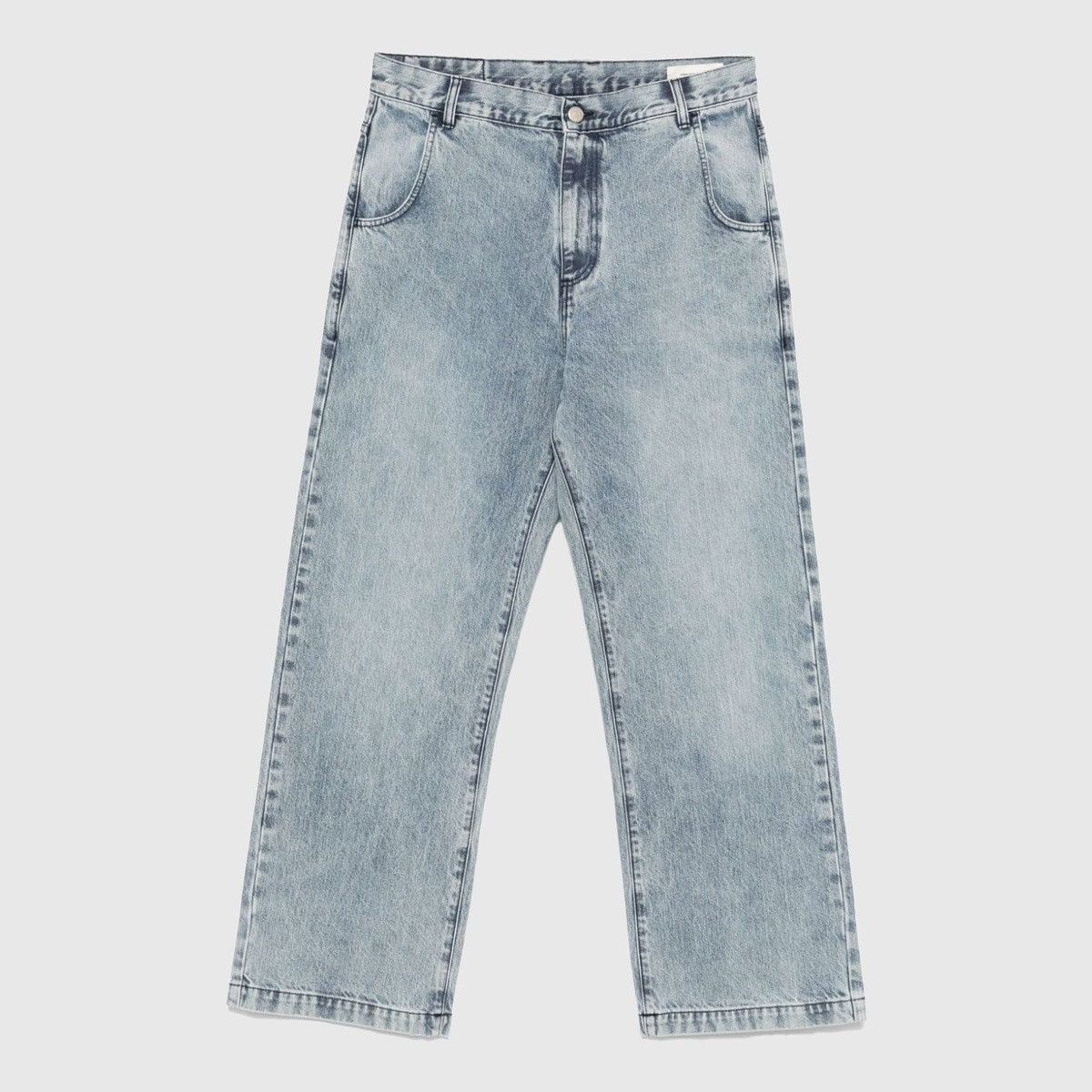 Mfpen Mfpen Blue Striped Straight Leg Jeans 34W Large Fit Denim Size US 34 / EU 50 - 1 Thumbnail