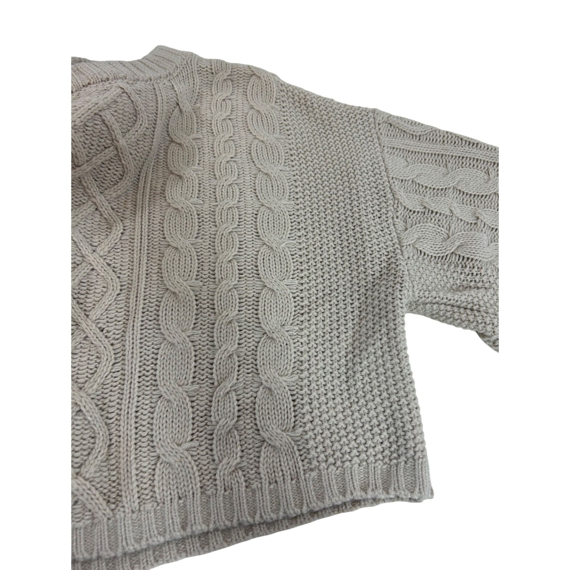 H&M H&M Divided Women’s Tan Sweater M Chunky Cable Knit Cropped Size M / US 6-8 / IT 42-44 - 16 Thumbnail
