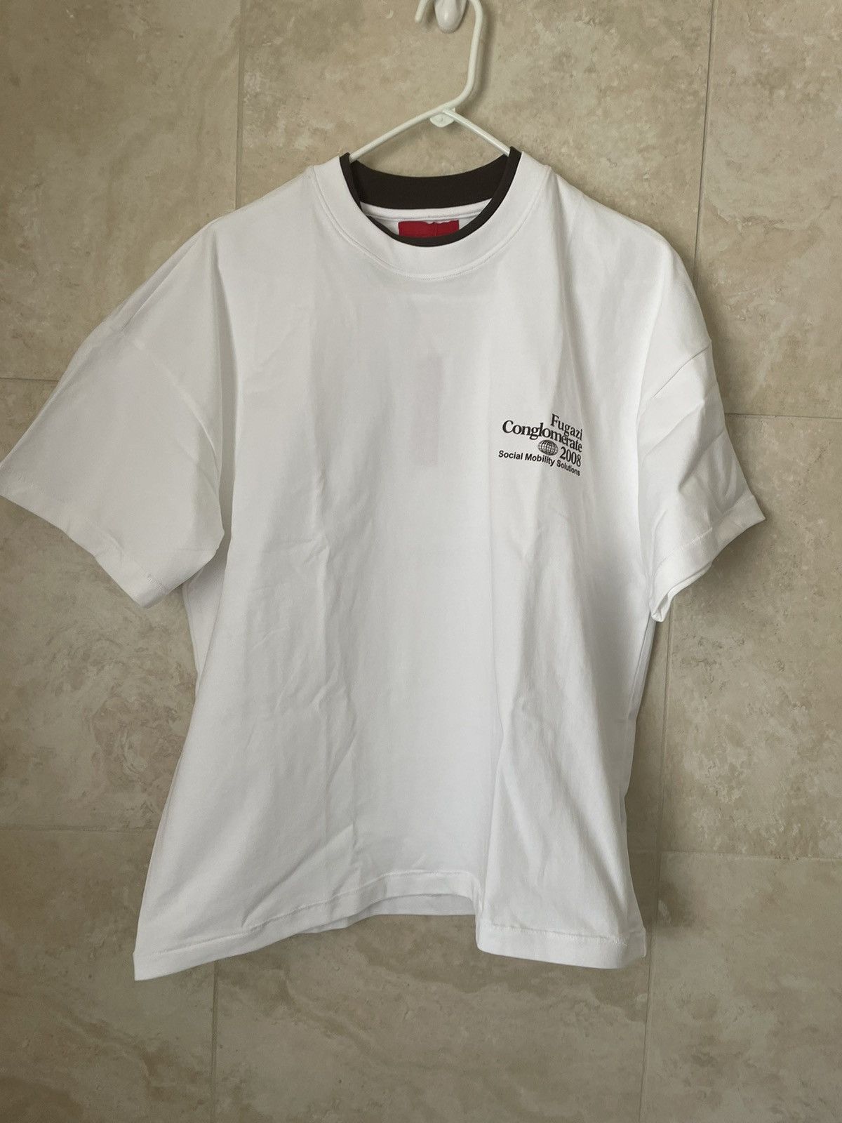 Fugazi Fugazi double collar white tee Size US M / EU 48-50 / 2 - 5 Thumbnail